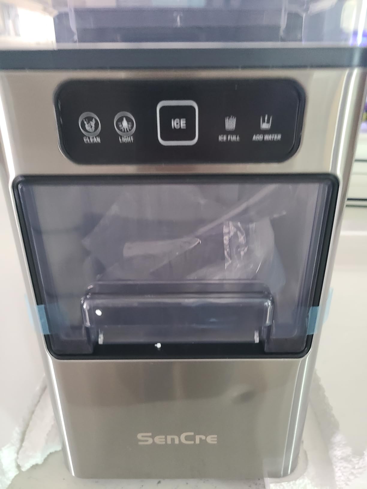 Nugget Ice Maker 40lbs/Day, Countertop Ice Maker Soft Chewable Ice, Ice Makers One-Click & Self-Cleaning, Crushed Pellet Ice Machine with Scoop&Basket for Home/Kitchen/Office, Stainless Silver customer photo 1