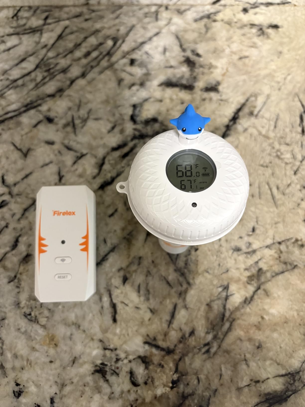 Firelex Wireless Pool Thermometer Floating Easy Read with WiFi Gateway, 980ft Smart Remote App Monitor | Digital -40~158°F Water Temperature IPX7 | Funny Shark for Swimming Pool, Hot Tub, Spa, Ice Bath customer photo 2
