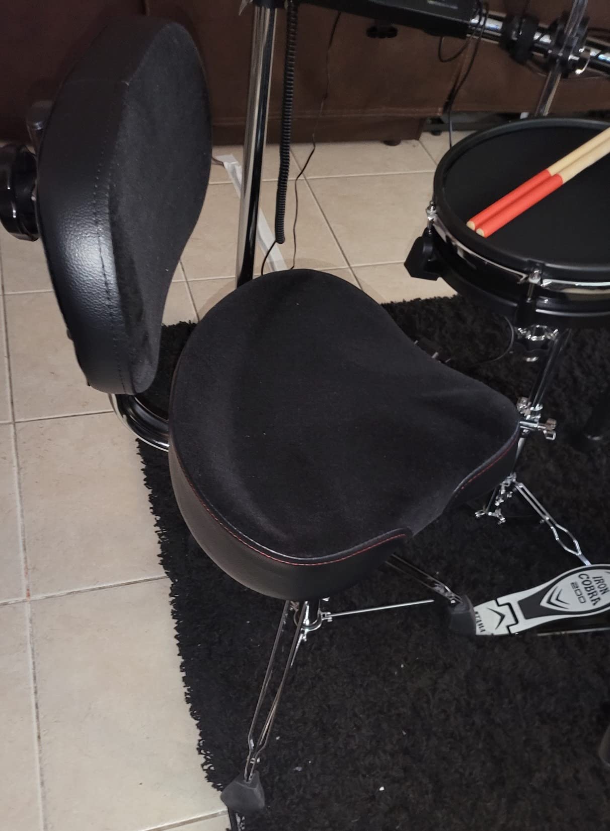 Gibraltar Drum Throne with Adjustable Height Motorcycle Seat & Backrest (9608MB) customer photo 2