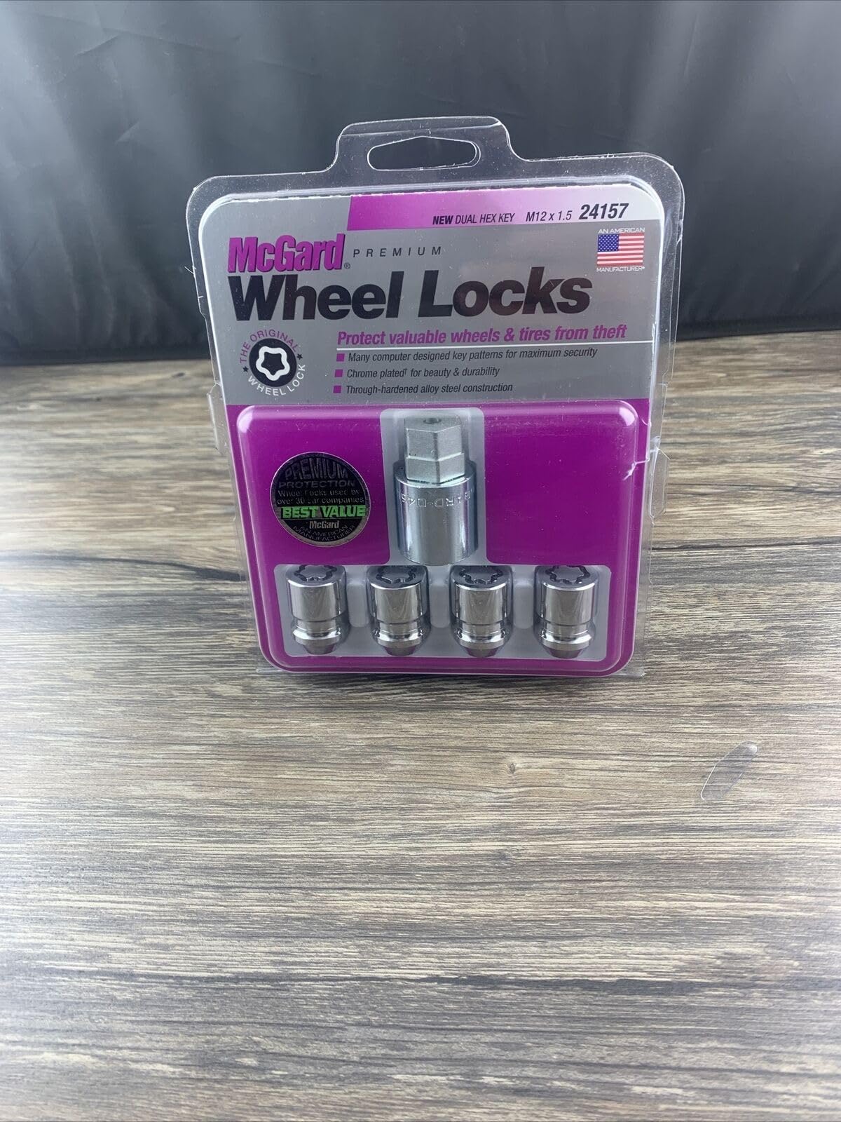 McGard 24157 Chrome Wheel Lock Set, Cone Seat, M12x1.5 Thread, 13/16 Key Hex customer photo 1
