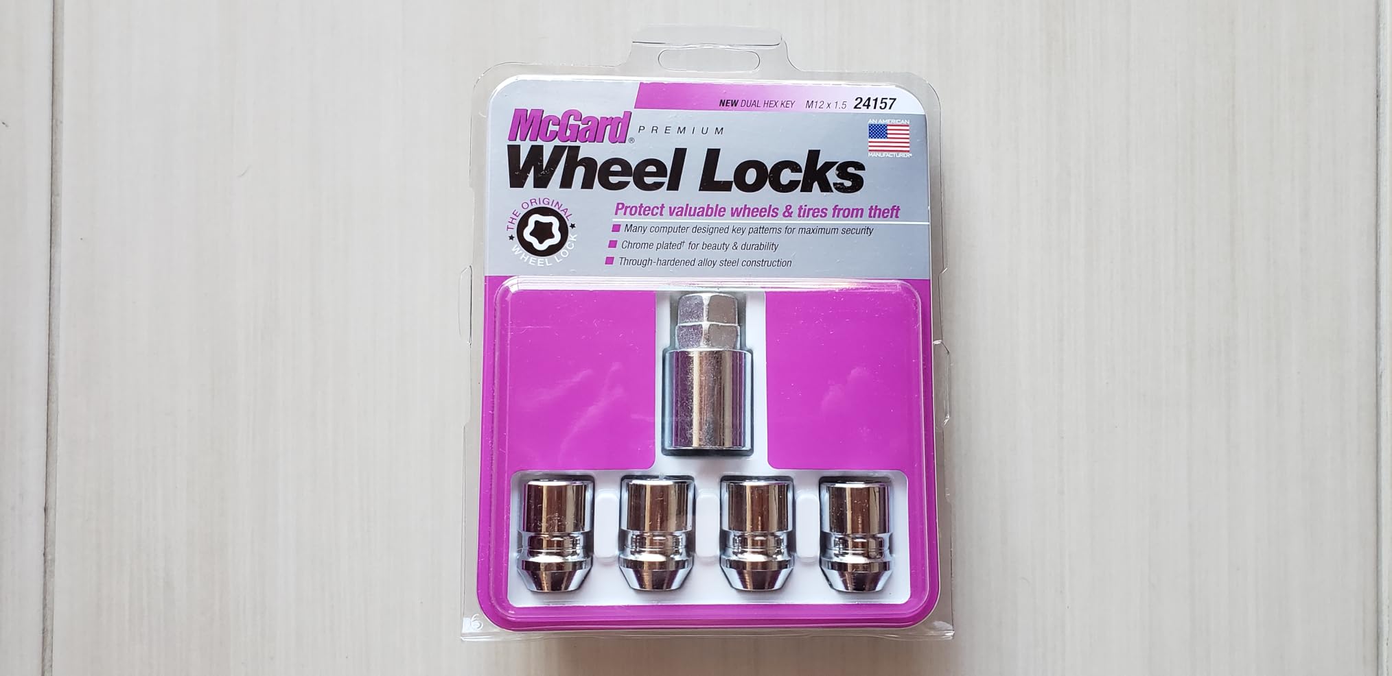 McGard 24157 Chrome Wheel Lock Set, Cone Seat, M12x1.5 Thread, 13/16 Key Hex customer photo 2