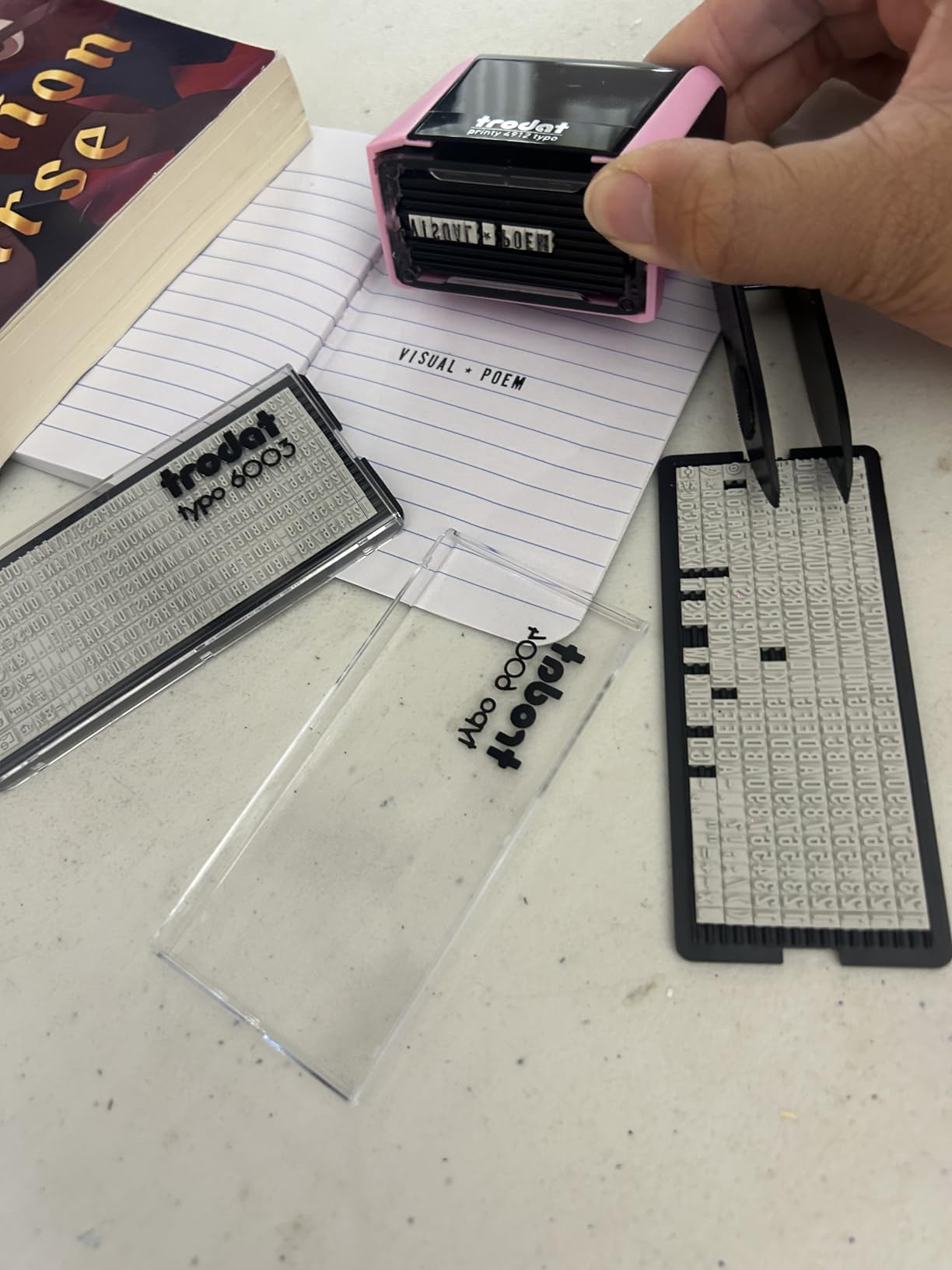 Trodat Printy 4912 Self Inking Do it Yourself (DIY) 4 line Personalized Custom Message or Address Stamp kit with Black Ink, Impression Size: 3/4