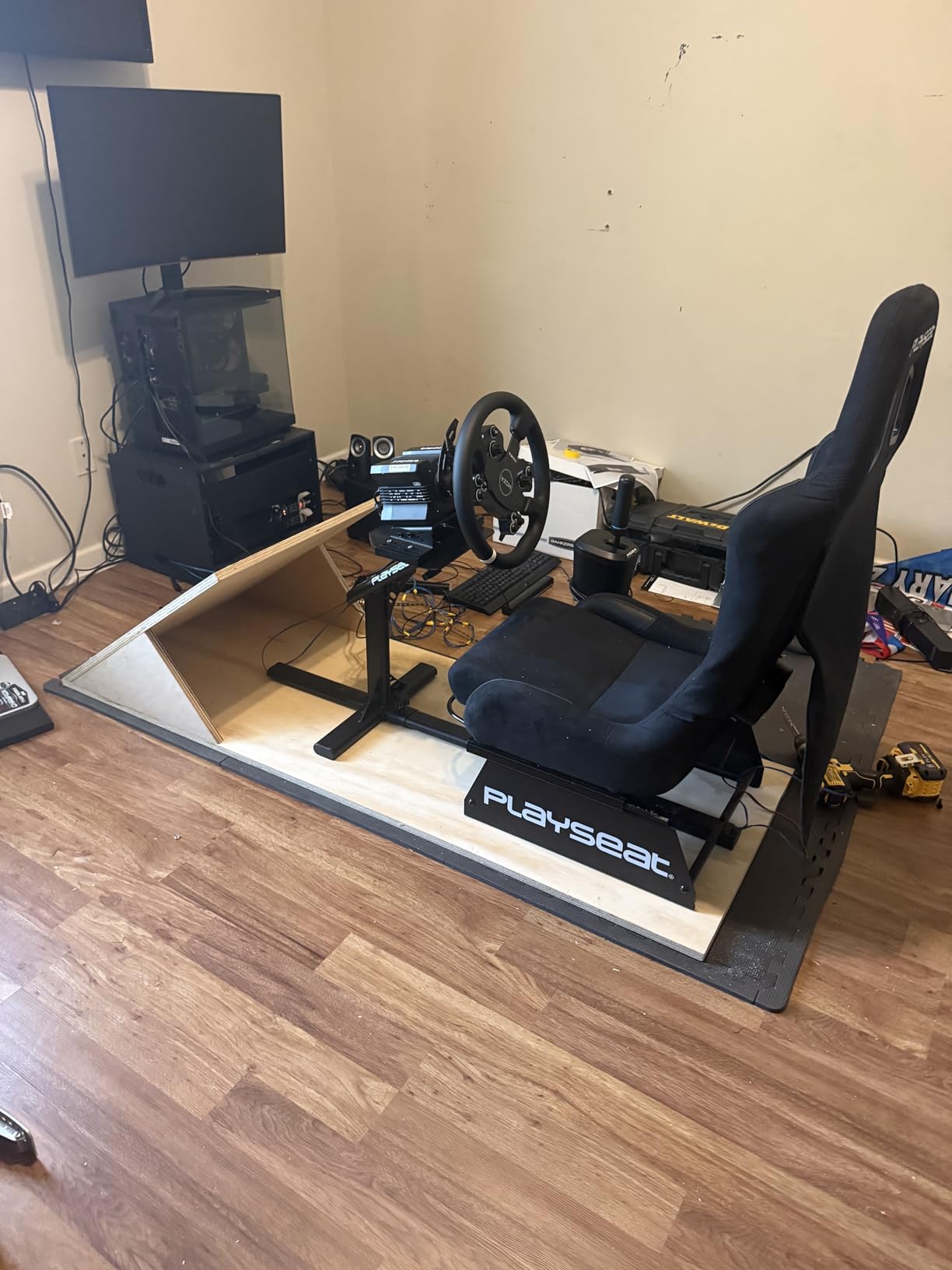 Playseat Evolution Sim Racing Cockpit | Comfortable & Adjustable | Compatible with All Steering Wheels & Pedals on The Market | Supports PC & Console | Racing Suede Edition customer photo 2