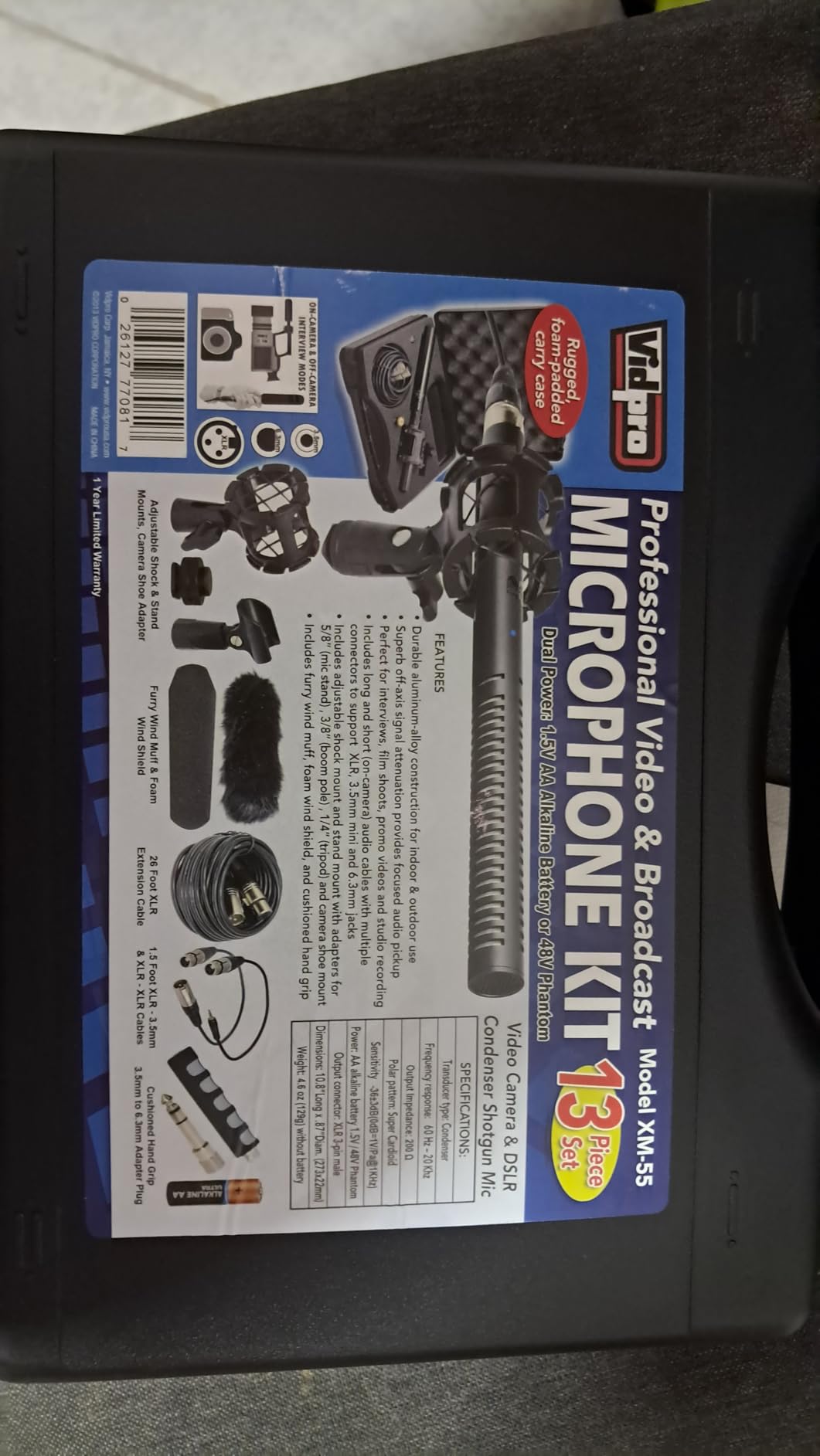 VidPro XM-55 13-Piece Professional Video & Broadcast Unidirectional Condenser Shotgun Microphone Kit - Complete Set Includes 2 Mounts Adapters Cables and More Perfect for Indoor and Outdoor Recording customer photo 1