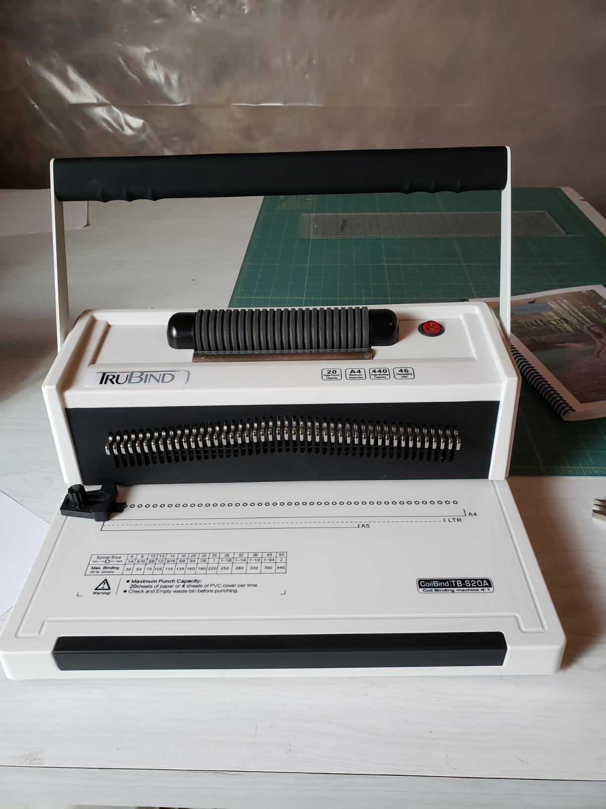 TruBind Coil Binding Machine with Electric Coil Inserter and Adjustable Side Margin | 20 Sheet Punch Capacity | Bind up to 440 Sheets | 46 Fully Disengageable Dies | 4:1 Pitch | 2-Year Warranty customer photo 2