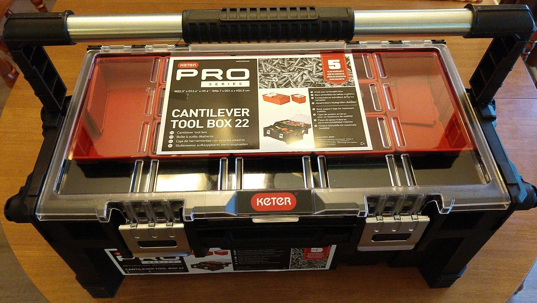 KETER 22 Inch Cantilever Plastic Portable Tool Box Organizer with Metal Latches customer photo 2