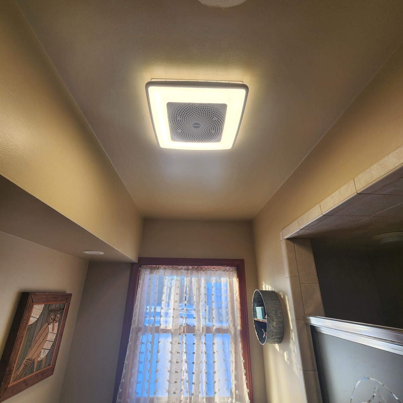 Broan-NuTone ChromaComfort Bathroom Exhaust Fan with Bluetooth Speaker, Powerful 110CFM/1.5 Sones, 24-color LED Light, SPK110RGBL, Wall Switch customer photo 1