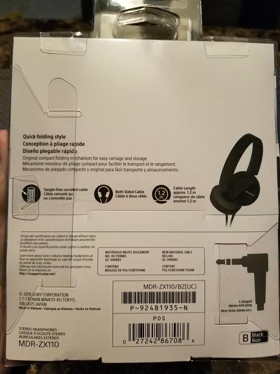 Sony ZX Series Wired On-Ear Headphones, Black MDR-ZX110 customer photo 2