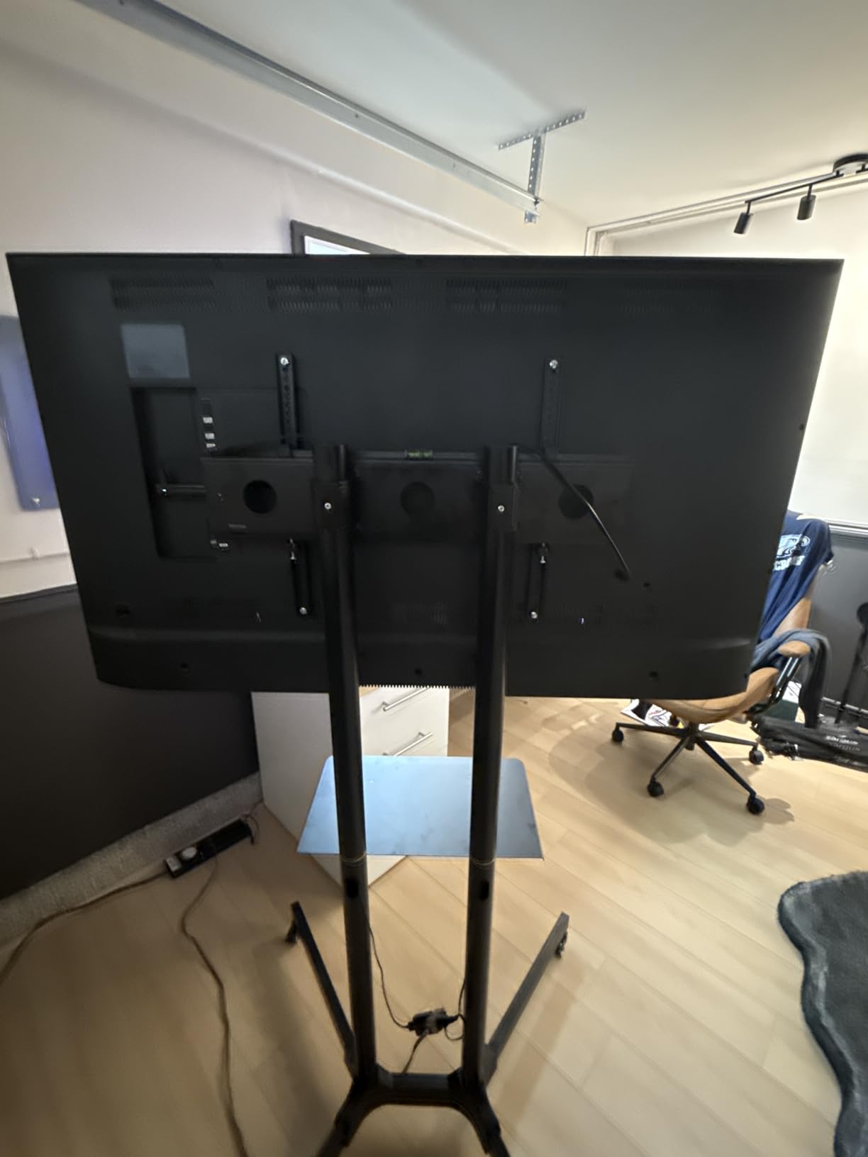 VIVO Mobile TV Cart for 32 to 83 inch Screens up to 110 lbs, Rolling Stand with Shelf customer photo 2