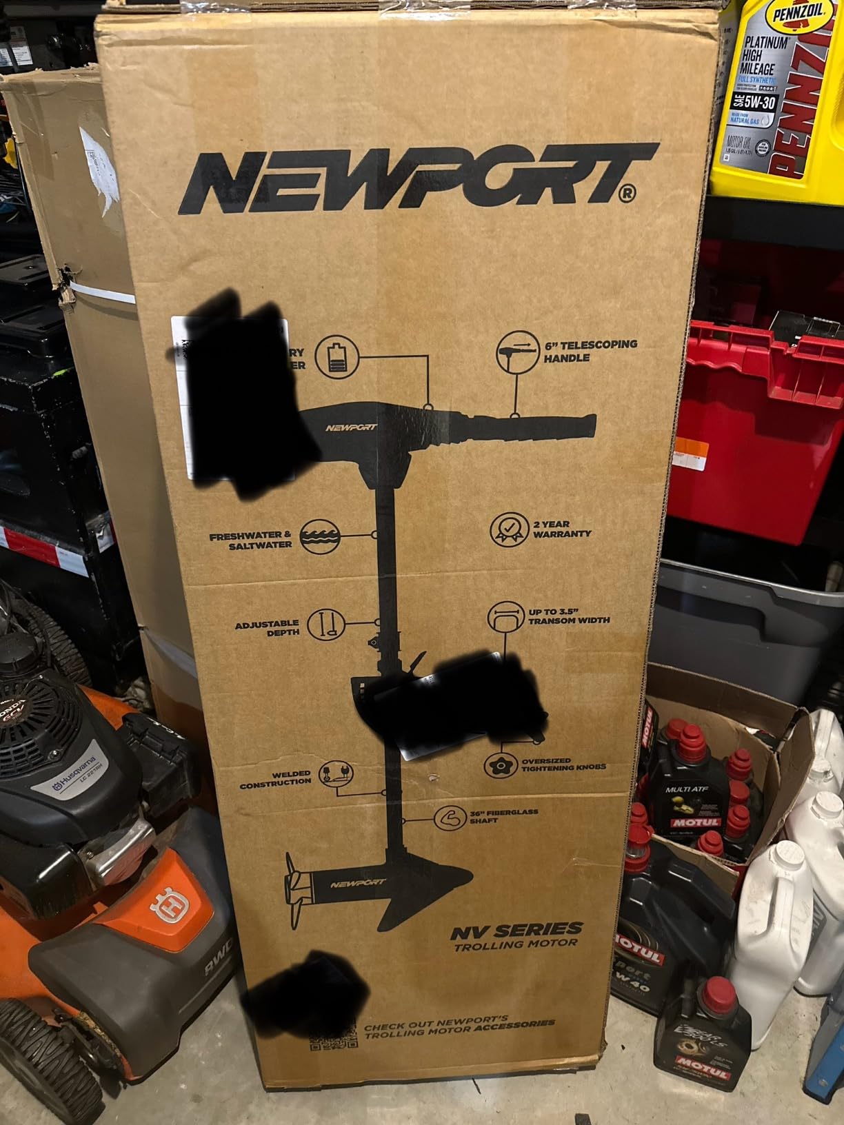 Newport NV-Series 55lb Thrust Saltwater Transom Mounted Trolling Electric Trolling Motor w/LED Battery Indicator customer photo 1