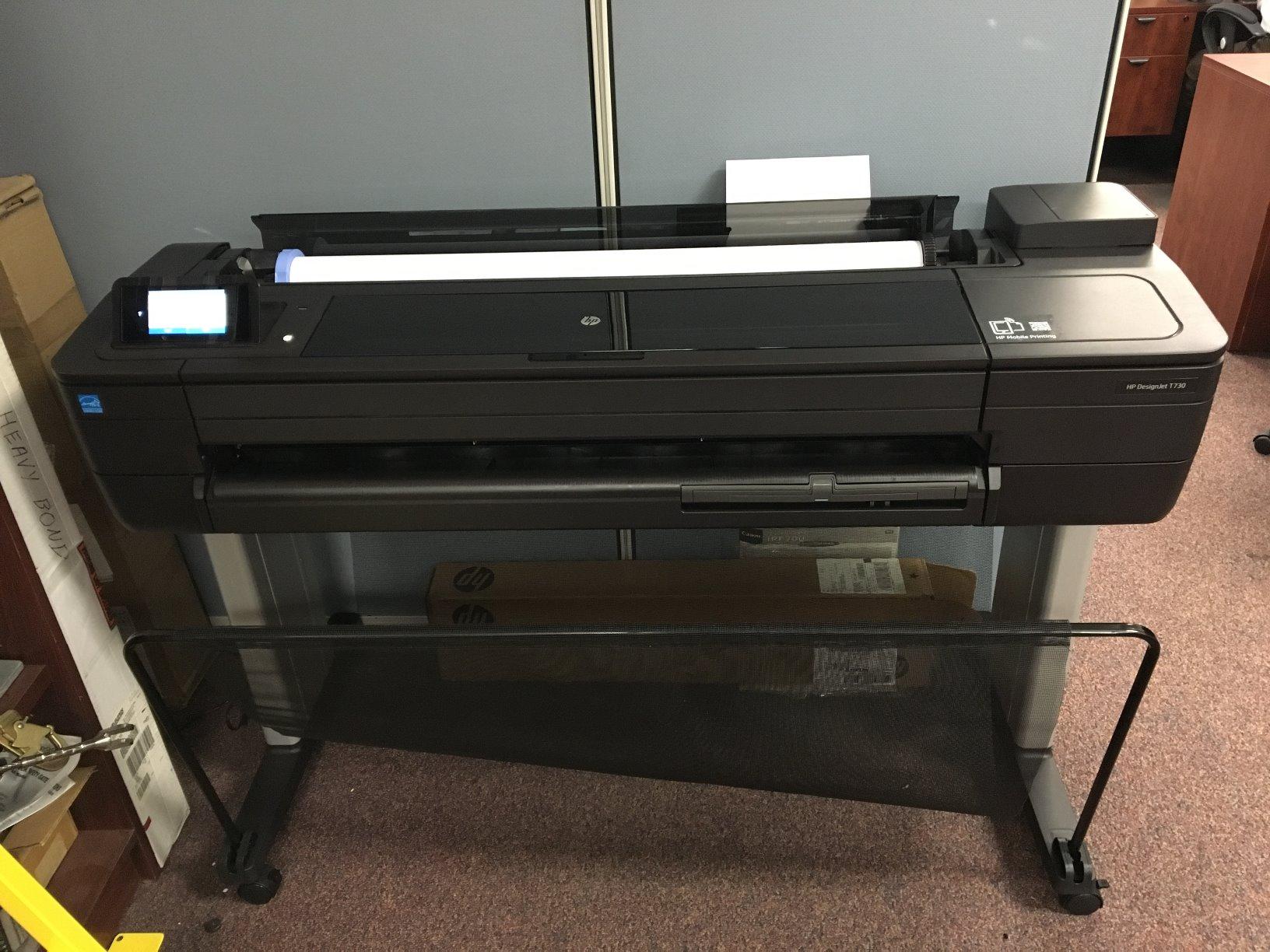 HP DesignJet T730 Large Format Wireless Plotter Printer - 36
