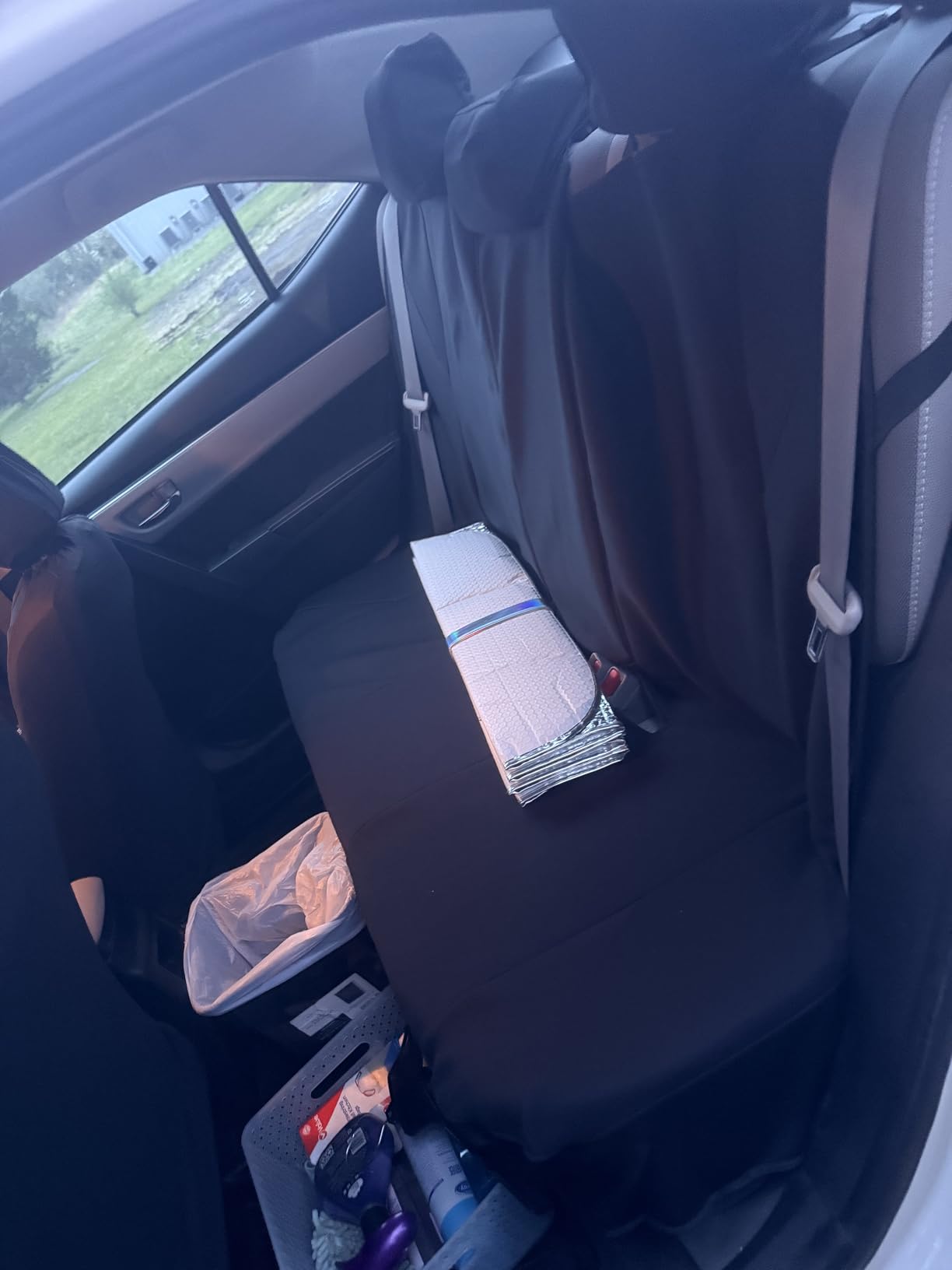 CAR PASS Waterproof Car Seat Covers Front Seats Only with 5mm Composite EVA, Neoprene Car Seat Cover with Separate Headrest Cover, Quick Setup Universal Fit for Car SUV Trucks, Airbag Compatible (Gray) customer photo 2