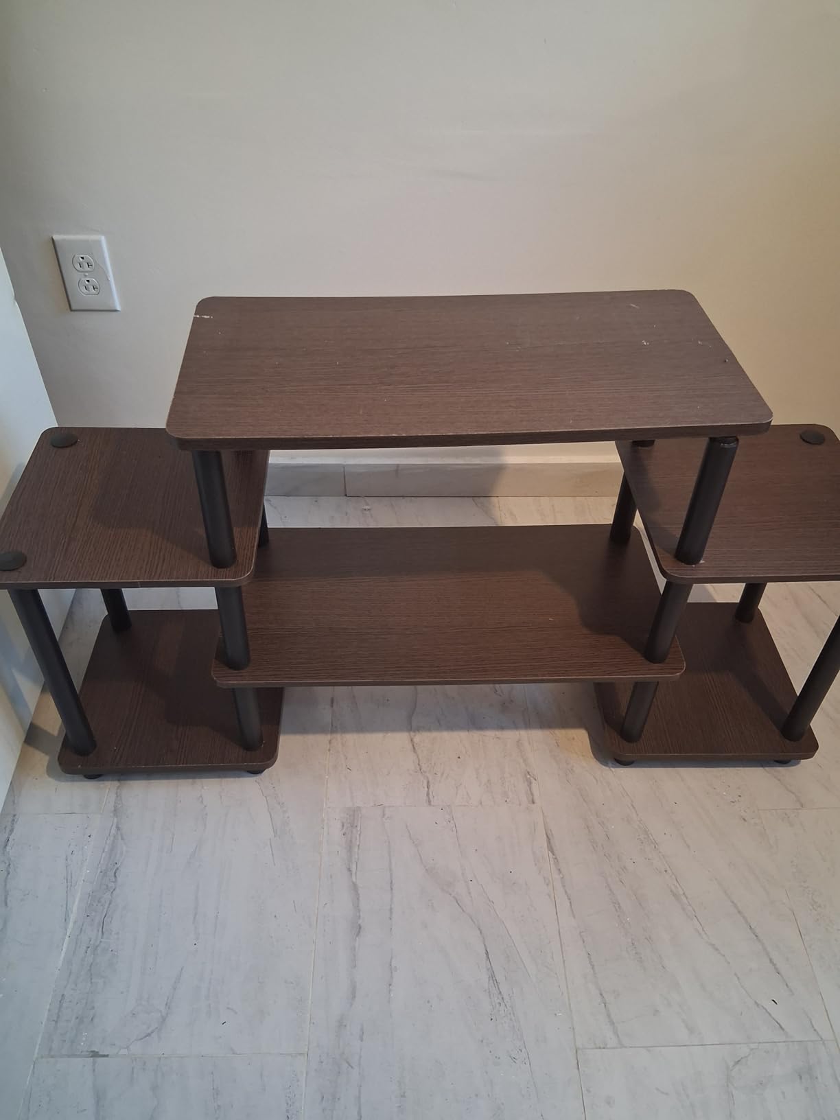 Furinno JAYA Simple Design Corner TV Stand, Espresso/Black customer photo 1