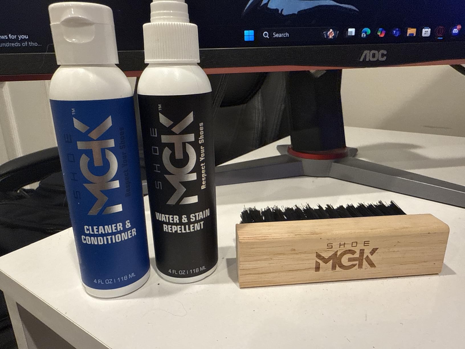 Shoe MGK Clean & Protect Shoe Care Kit Shoe Cleaner & Conditioner, Water & Stain Repellent, and Brush customer photo 2