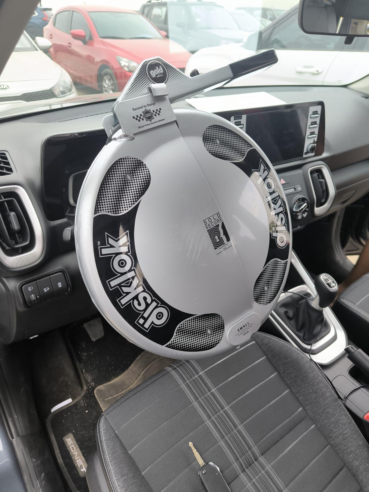 Disklok Security Device - Steering Wheel Lock - Full Cover - Silver - Thatcham Approved (Small, 13.7in - 15.3in) customer photo 2