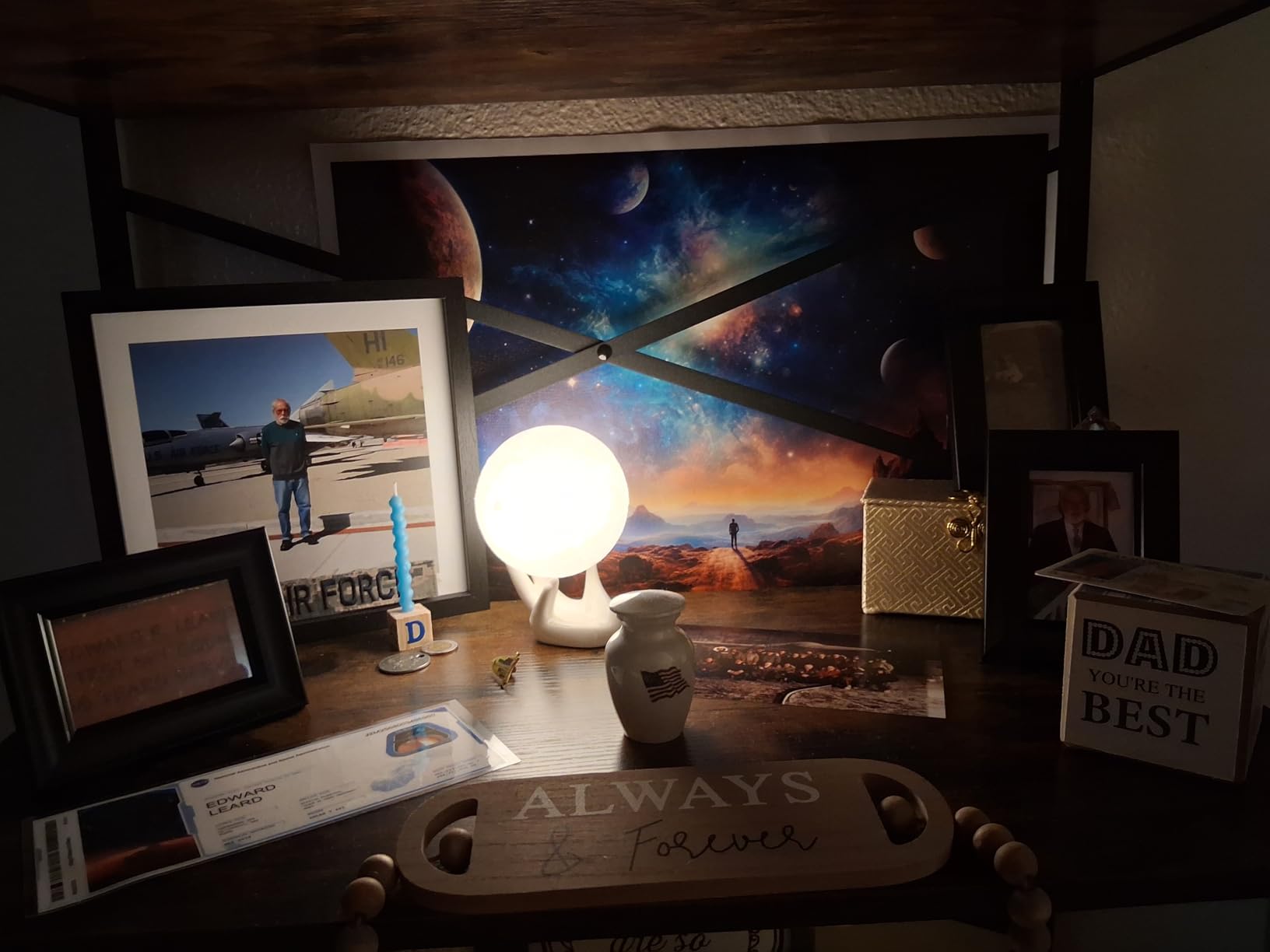 Mydethun Moon Lamp - 4.7 inch Gifts for Women, 3D Printed LED Night Light w/Wooden Base, Dual Color Touch-Dimmable customer photo 2