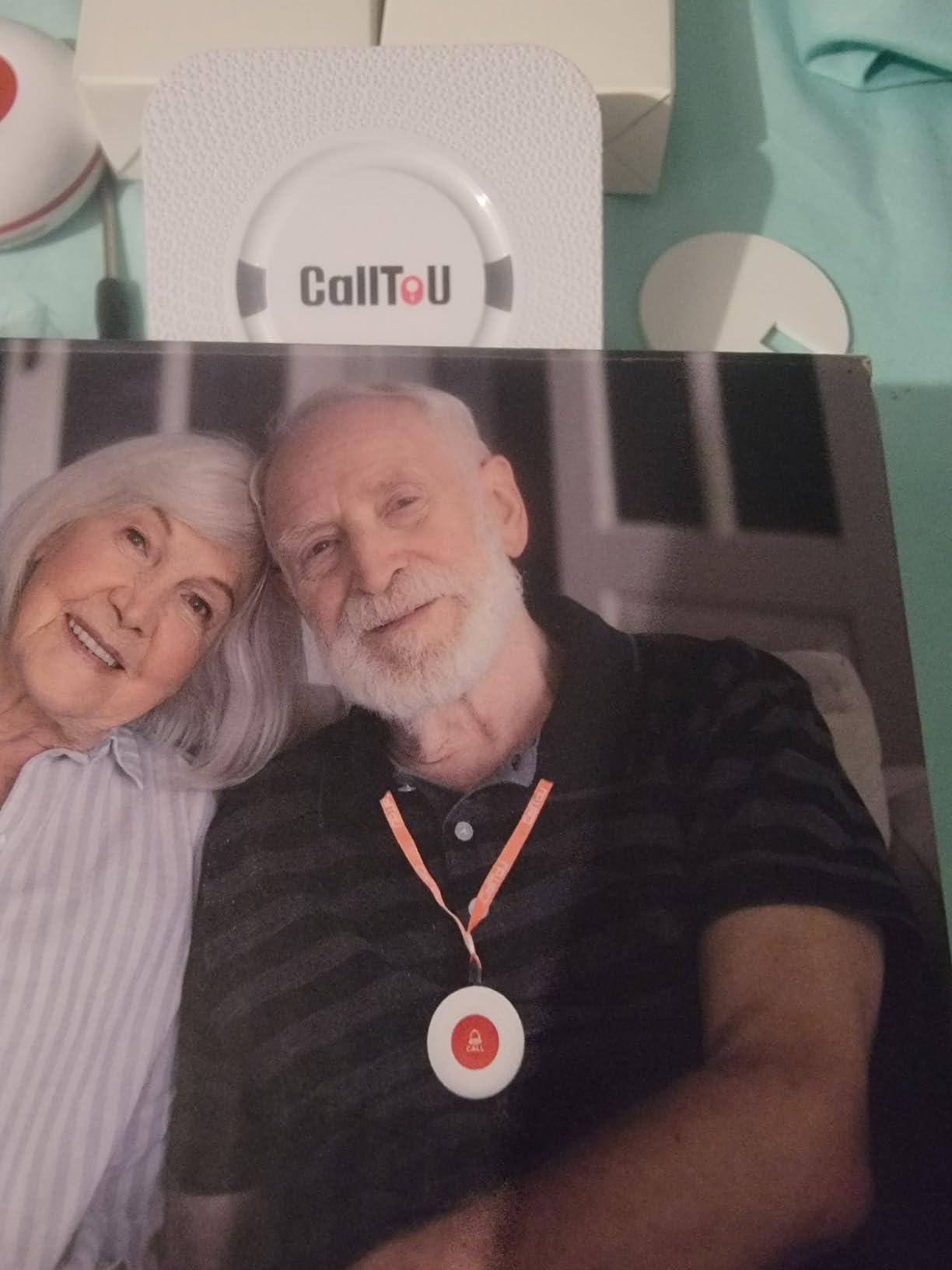 CallToU Wireless Caregiver Pager Smart Call System 2 SOS Call Buttons/Transmitters 2 Receivers Nurse Calling Alert Patient Help System for Home/Personal Attention Pager 500+Feet Plugin Receiver customer photo 2