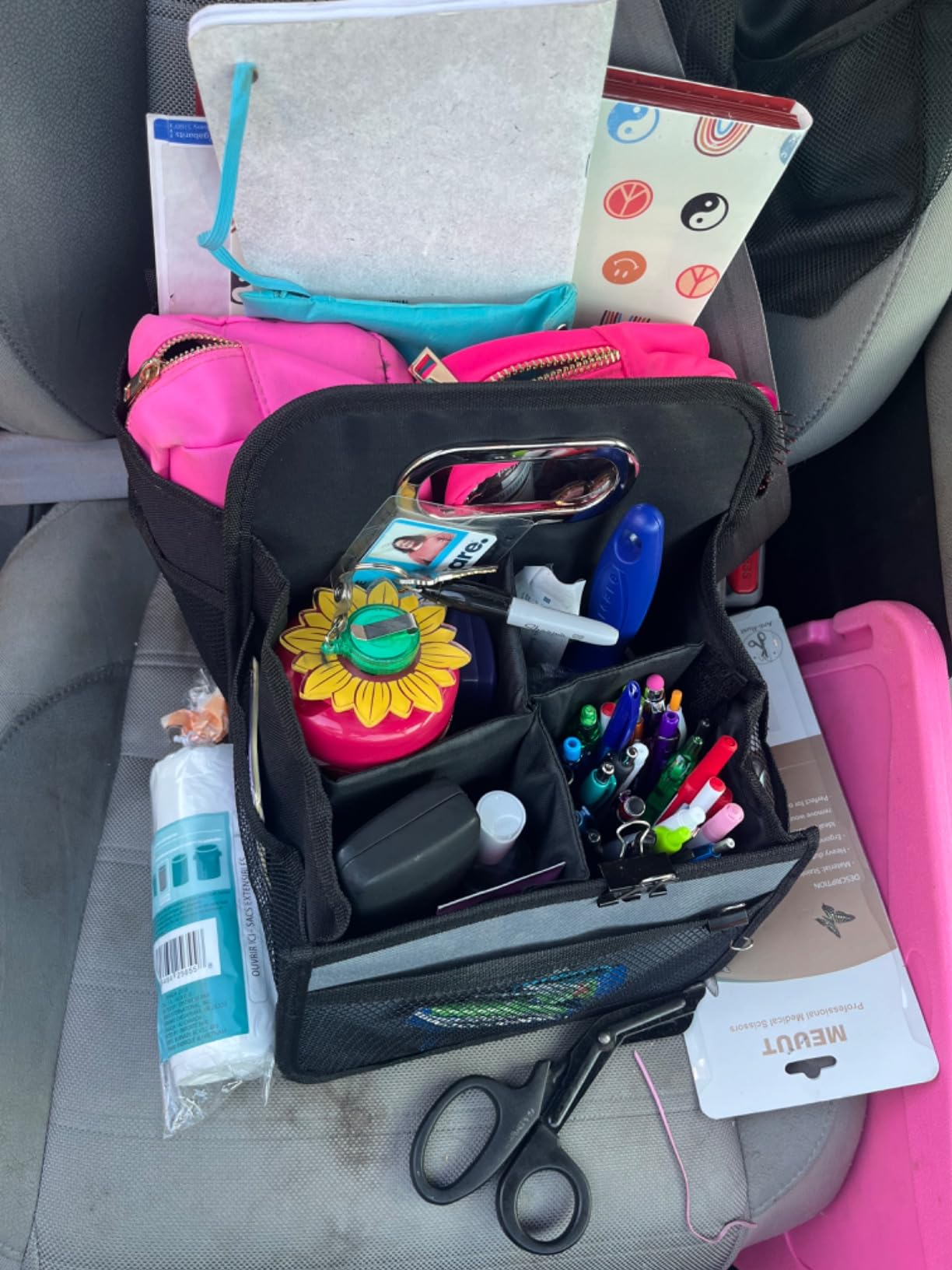 High Road Car Caddy with Cup Holders - Front Seat Organizer for Drivers or Back Seat Organizer for Kids - Portable Car Organizer with Easy One-Handed Carry Handle customer photo 2