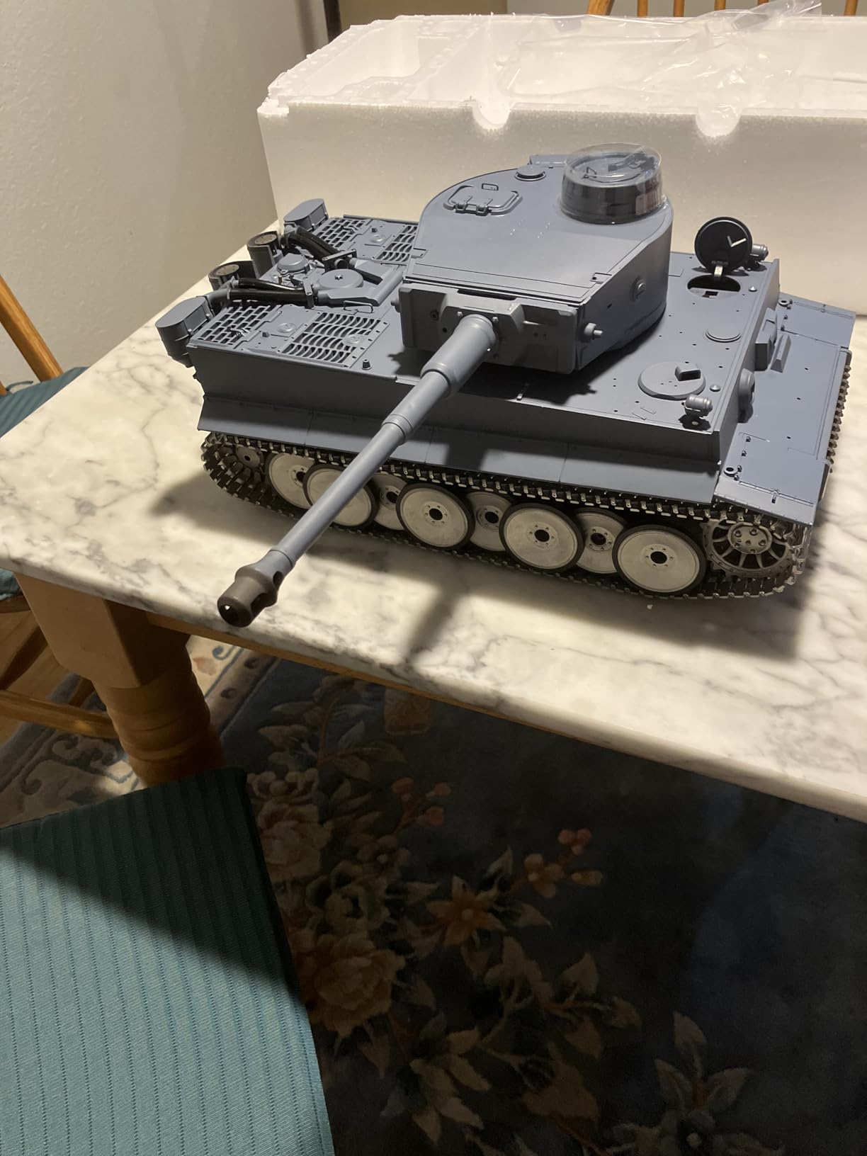 1/16 2.4ghz Remote Control German Tiger I Gray Color Tank Adults Model Toy (Upgraded/Metal Road Wheel & Tracks & Sprocket Wheel & Idle Wheel)(Steel Gear Gearbox)(5000mah Nimh Battery)(Airsoft) customer photo 1