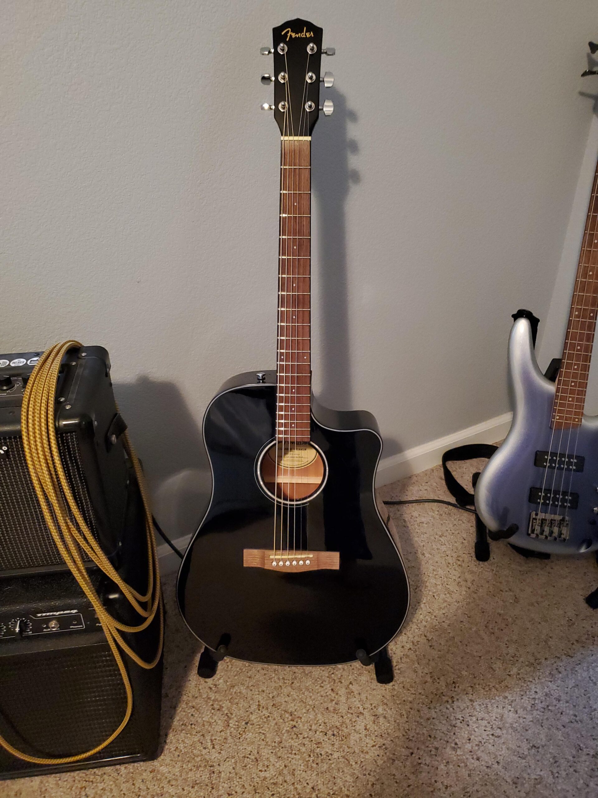 Fender CD-60SCE All-Mahogany Dreadnought Cutaway Acoustic Electric Guitar customer photo 2