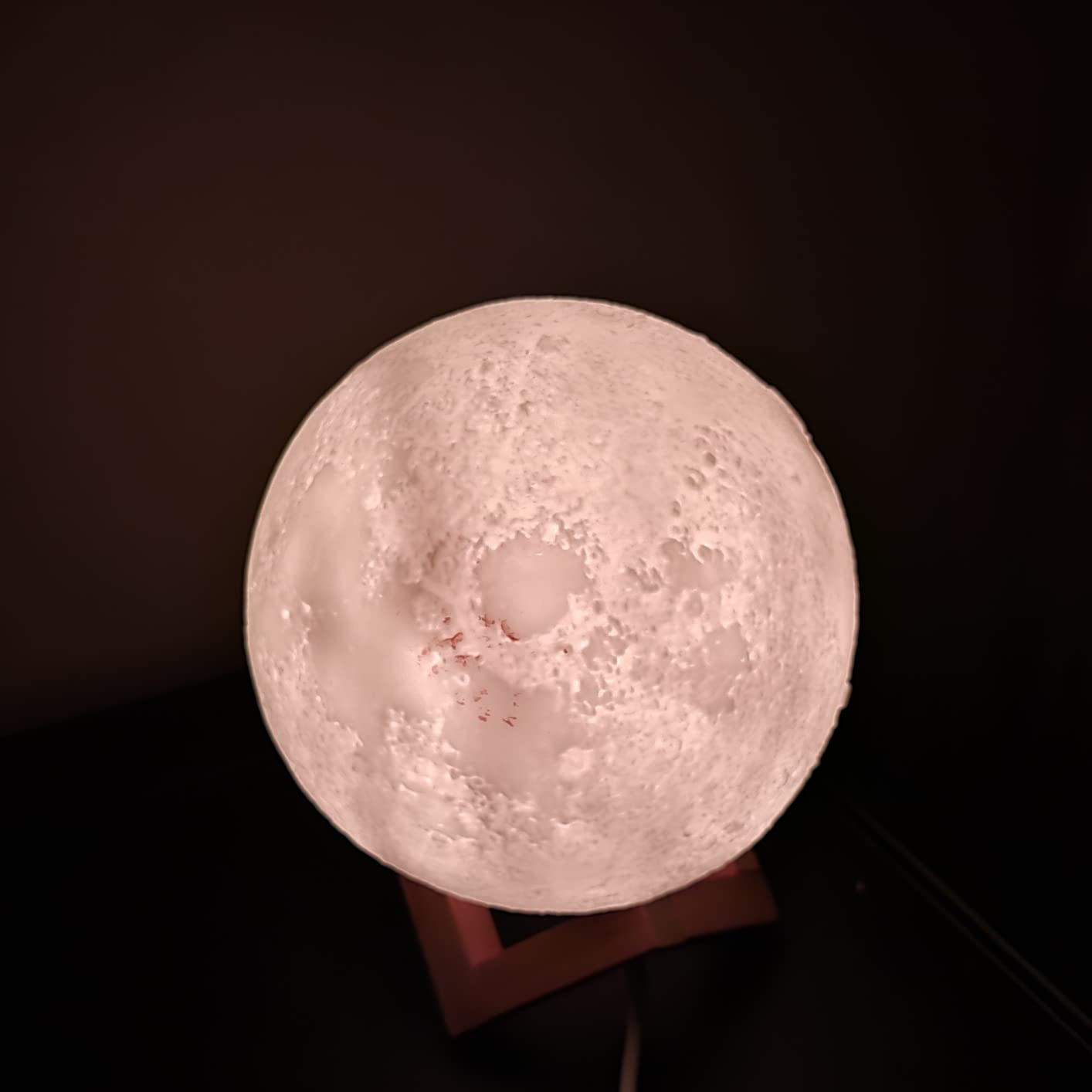 GDPETS Moon Lamp, 16 Colors Moon Night Light with Stand & Remote & Touch Control and USB Rechargeable Decorative Light Up Moon Lamp (4.8 inch) customer photo 2