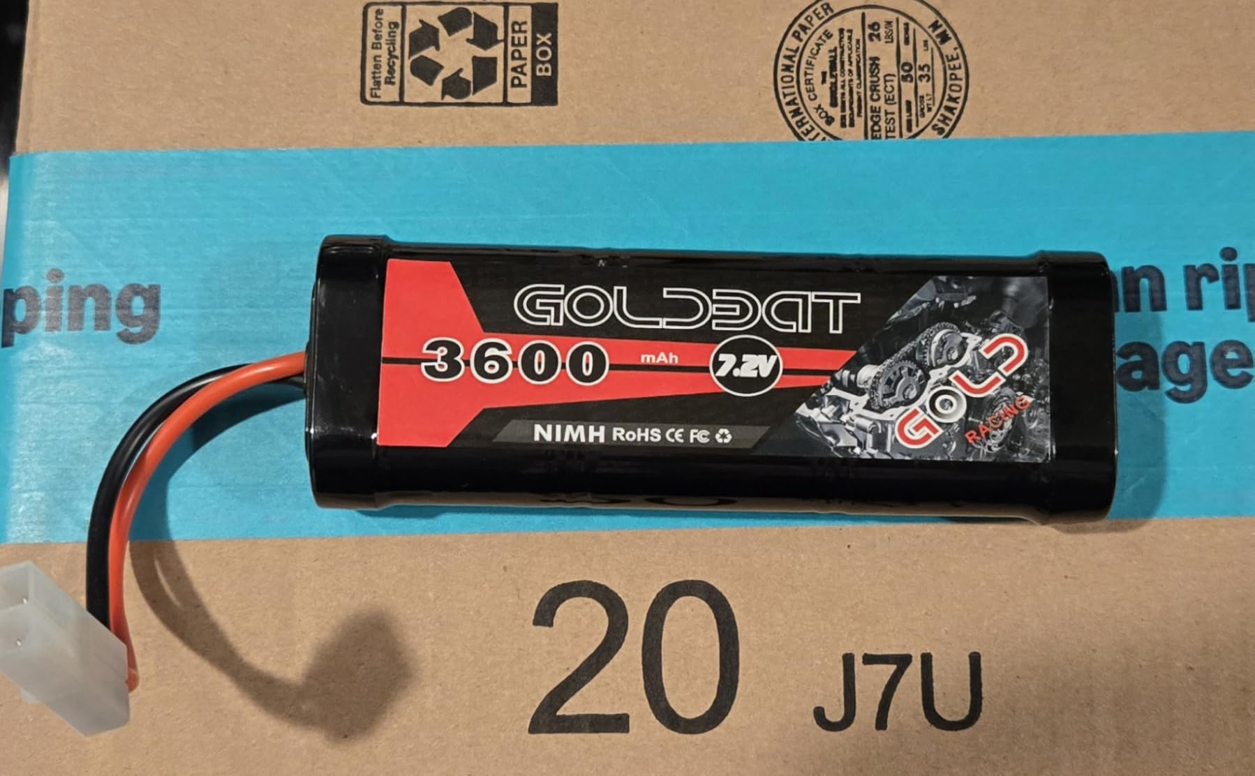 GOLDBAT 3600mAh 7.2V NiMH RC Battery with Tamiya Connector for for RC Evader BX Car Truck Truggy Buggy Tank Car Racing (3600-7.2V-Tamiya) customer photo 1
