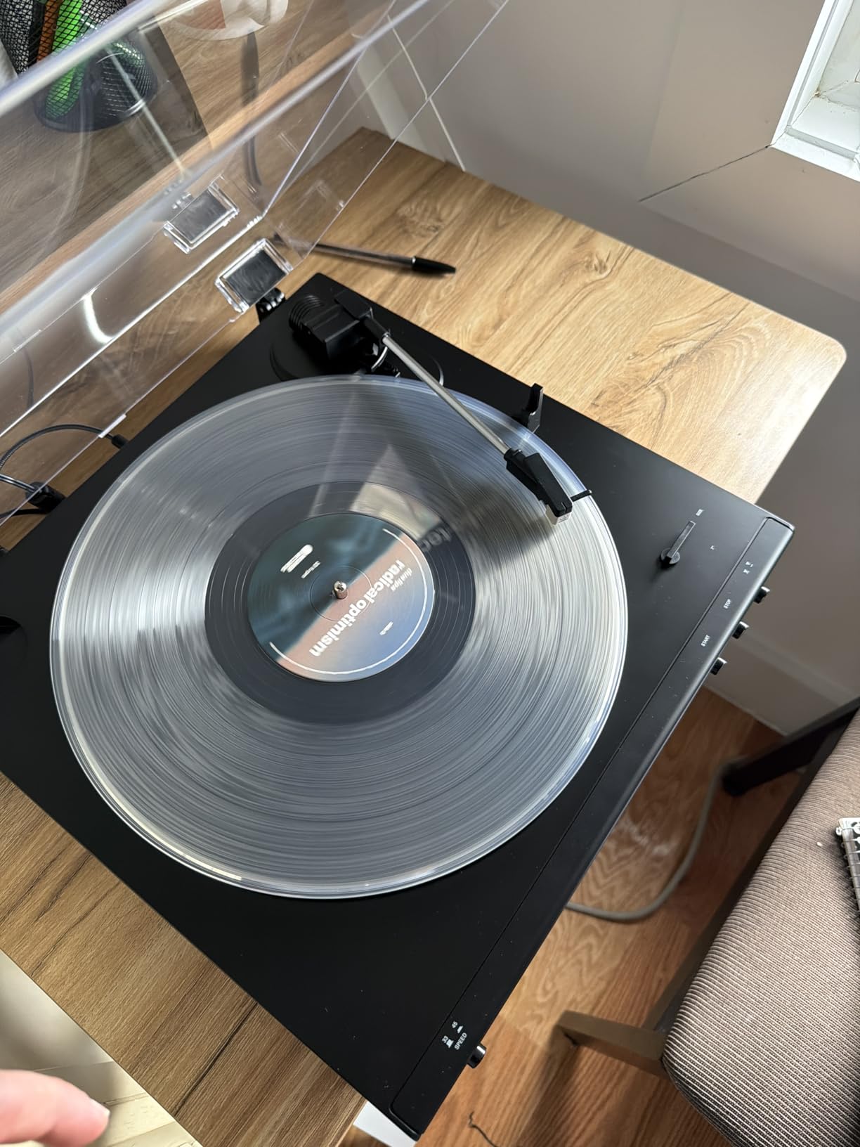Audio-Technica AT-LP60X-GM Fully Automatic Belt-Drive Stereo Turntable, Gunmetal/Black, Hi-Fidelity, Plays 33-1/3 and 45 RPM Vinyl Records, Dust Cover, Anti-Resonance, Die-Cast Aluminum Platter customer photo 1