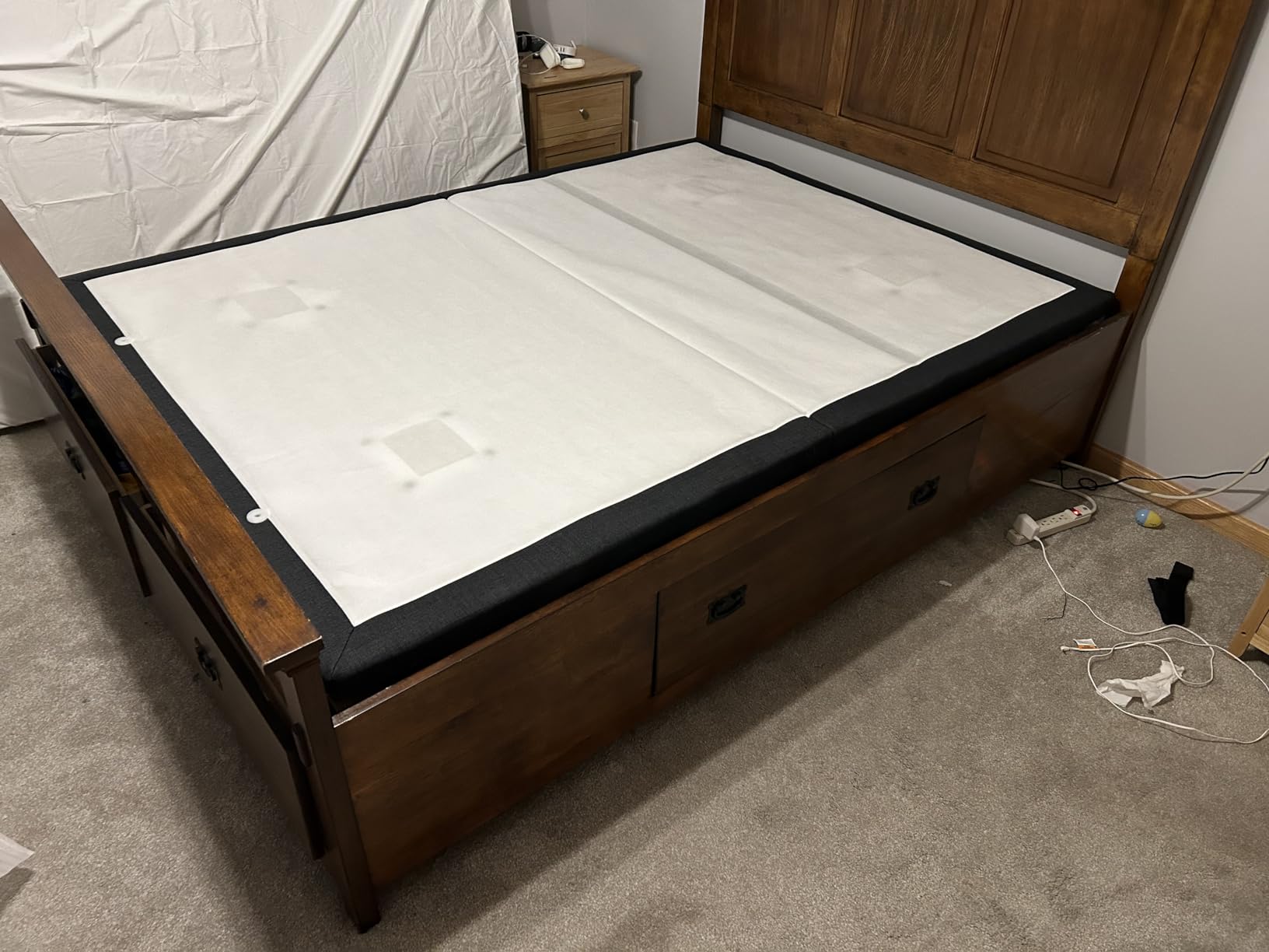 Blissful Nights z4 Adjustable Bed Frame for Storage Beds with Massage Anti-Snore, Zero G, USB Charging Station, Wireless Remote Head and Foot Incline and No Tools Required Assembly (Split King) customer photo 1