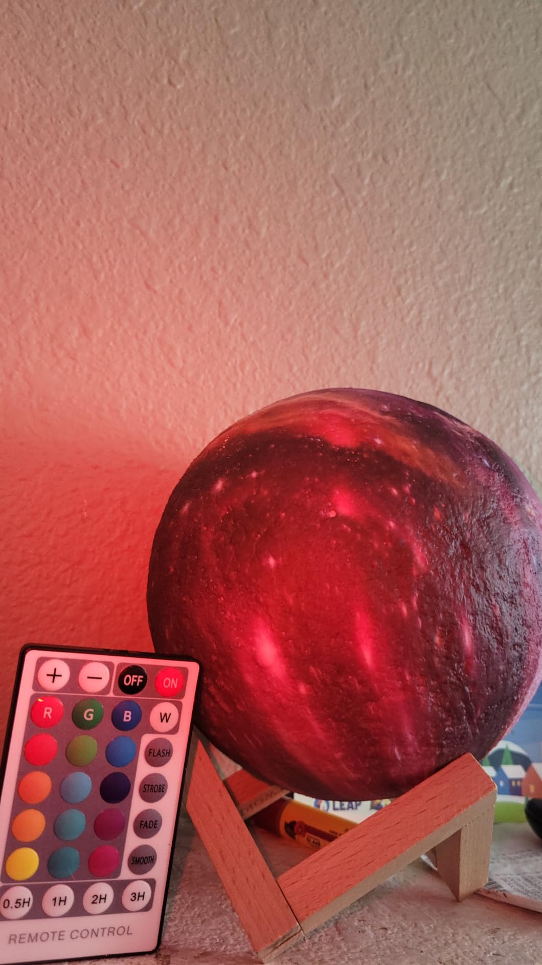 BRIGHTWORLD Moon Lamp Galaxy Lamp 5.9 inch 16 Colors LED 3D Moon Light, Remote & Touch Control Moon Night Light (Wooden Base) customer photo 2