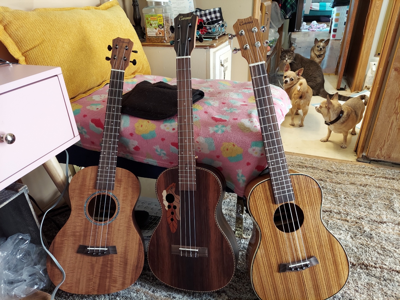 Caramel CB402 Baritone Electric Ukulele All Solid Mahogany Wood 30'' Professional Wood Ukelele Instrument Kit Small Hawaiian Guitar Beginner ukalalee Starter Pack Bundle Gig bag, Strap, String Set customer photo 2