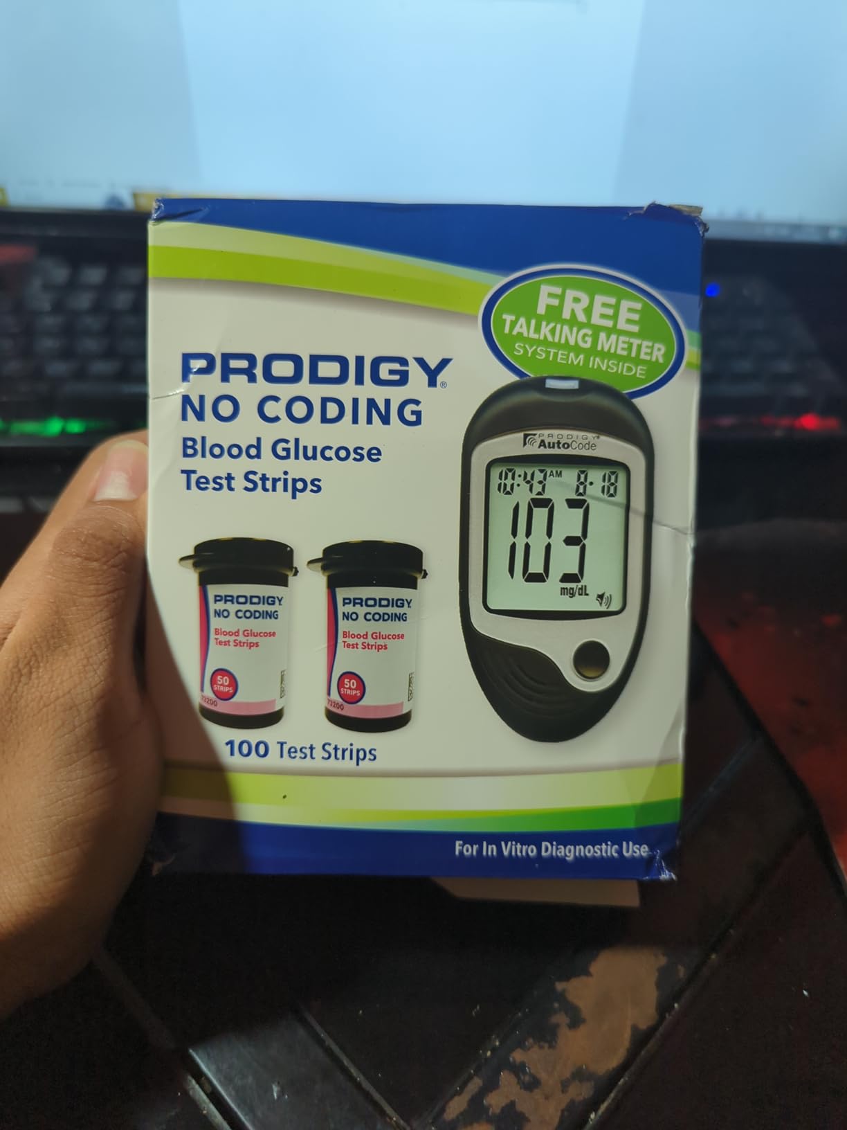Prodigy Glucose Monitor Kit - Includes Prodigy Meter, 100ct test strips, 10ct Lancets, Lancing device, Carrying Case, Log Book customer photo 1