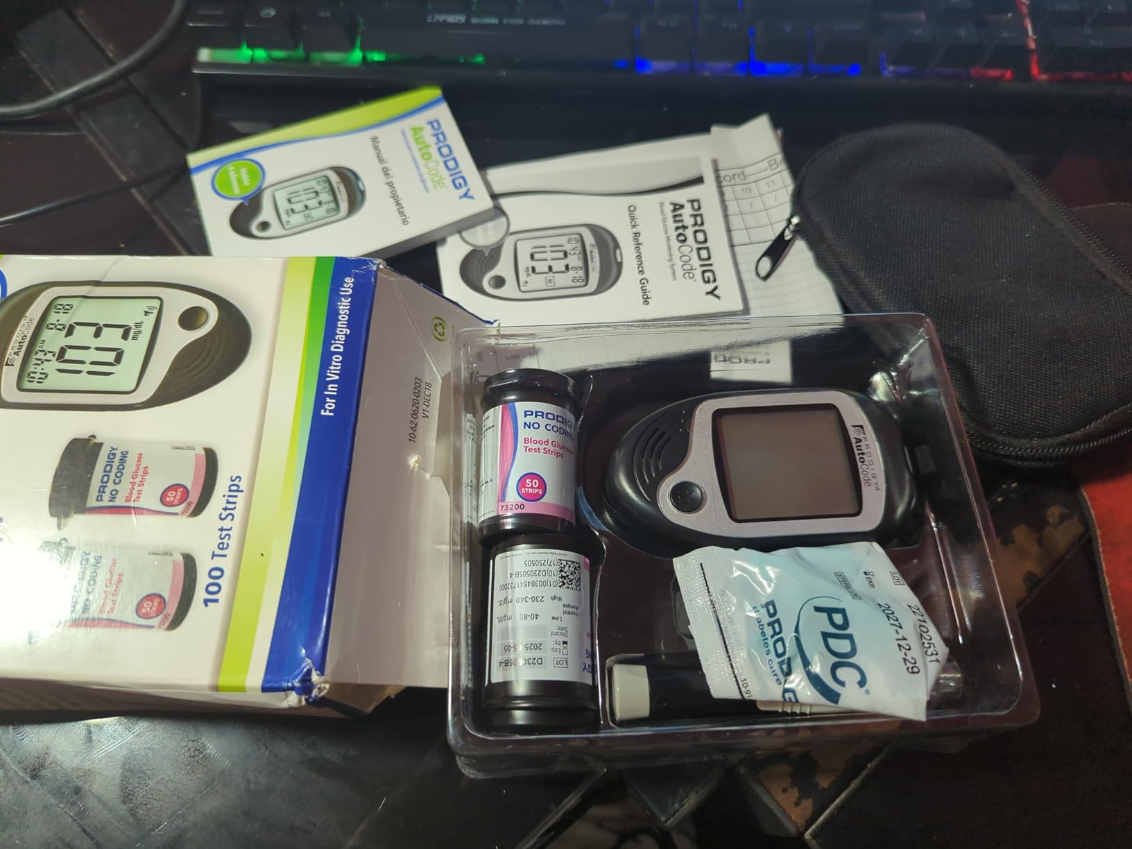 Prodigy Glucose Monitor Kit - Includes Prodigy Meter, 100ct test strips, 10ct Lancets, Lancing device, Carrying Case, Log Book customer photo 2