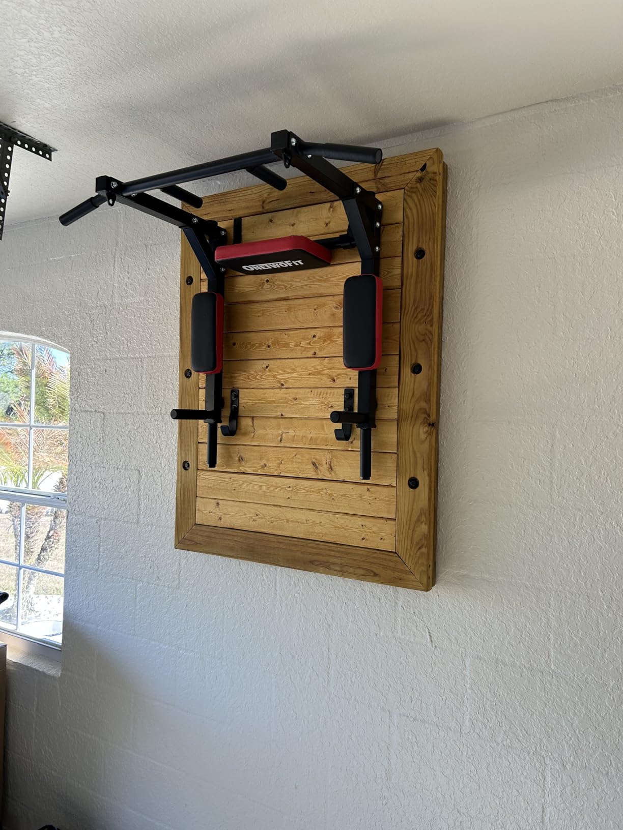 OneTwoFit Multifunctional Wall Mounted Pull Up Bar Chin Up bar Dip Station for Indoor Home Gym - Supports to 440 Lbs customer photo 1