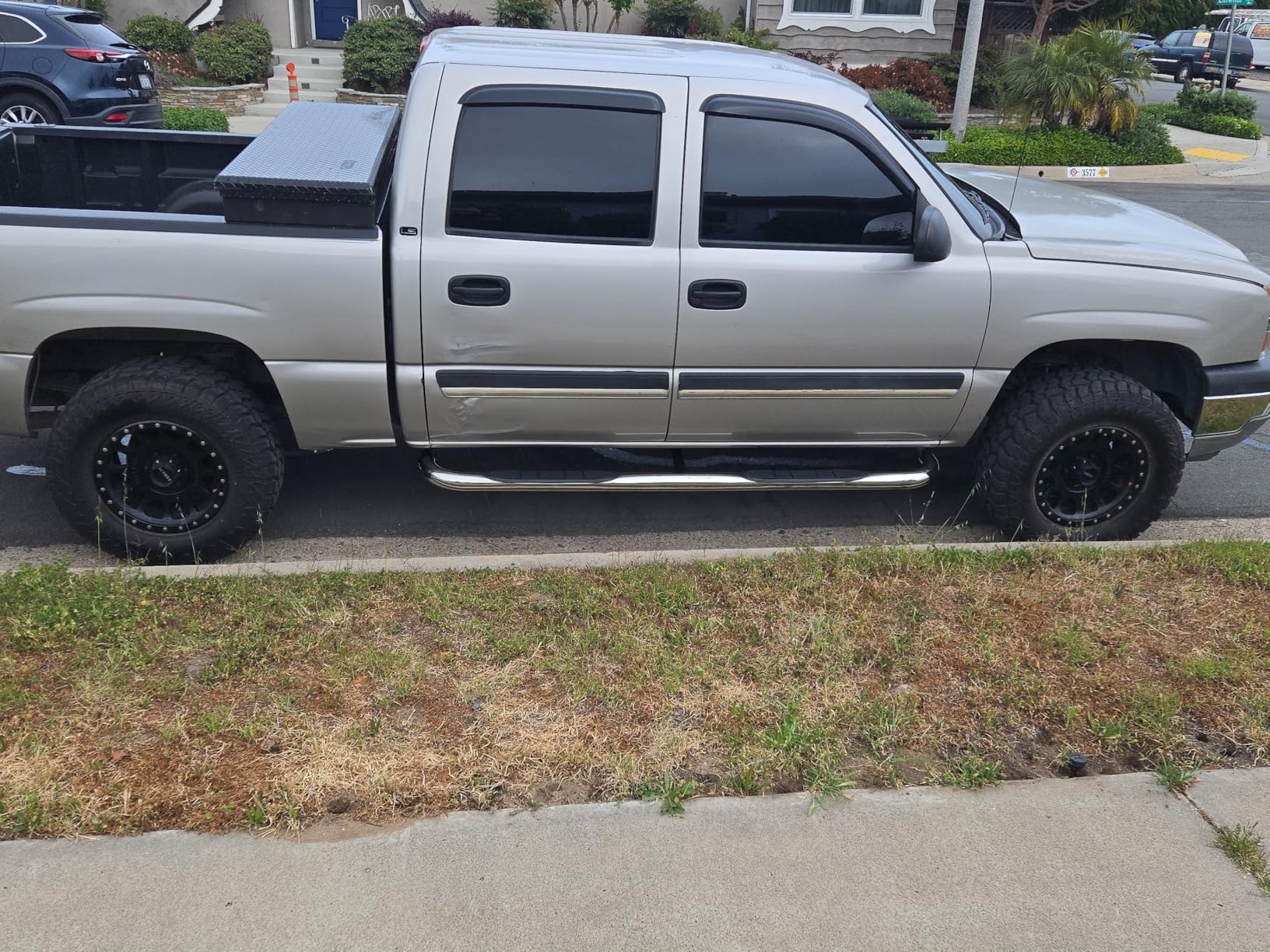 TAC Side Steps Running Boards for Chevy Silverado/GMC Sierra 2001-2018 1500 & 2001-2019 2500/3500 Crew Cab customer photo 1
