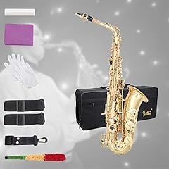 Glarry Student Alto Eb E-flat SAX Saxophone Gold Lacquer SAX Beginners Kit with Case, Reeds,Mouth Piece, Soft Cleaning Cloth and Rod,Gloves (Black) customer photo 2