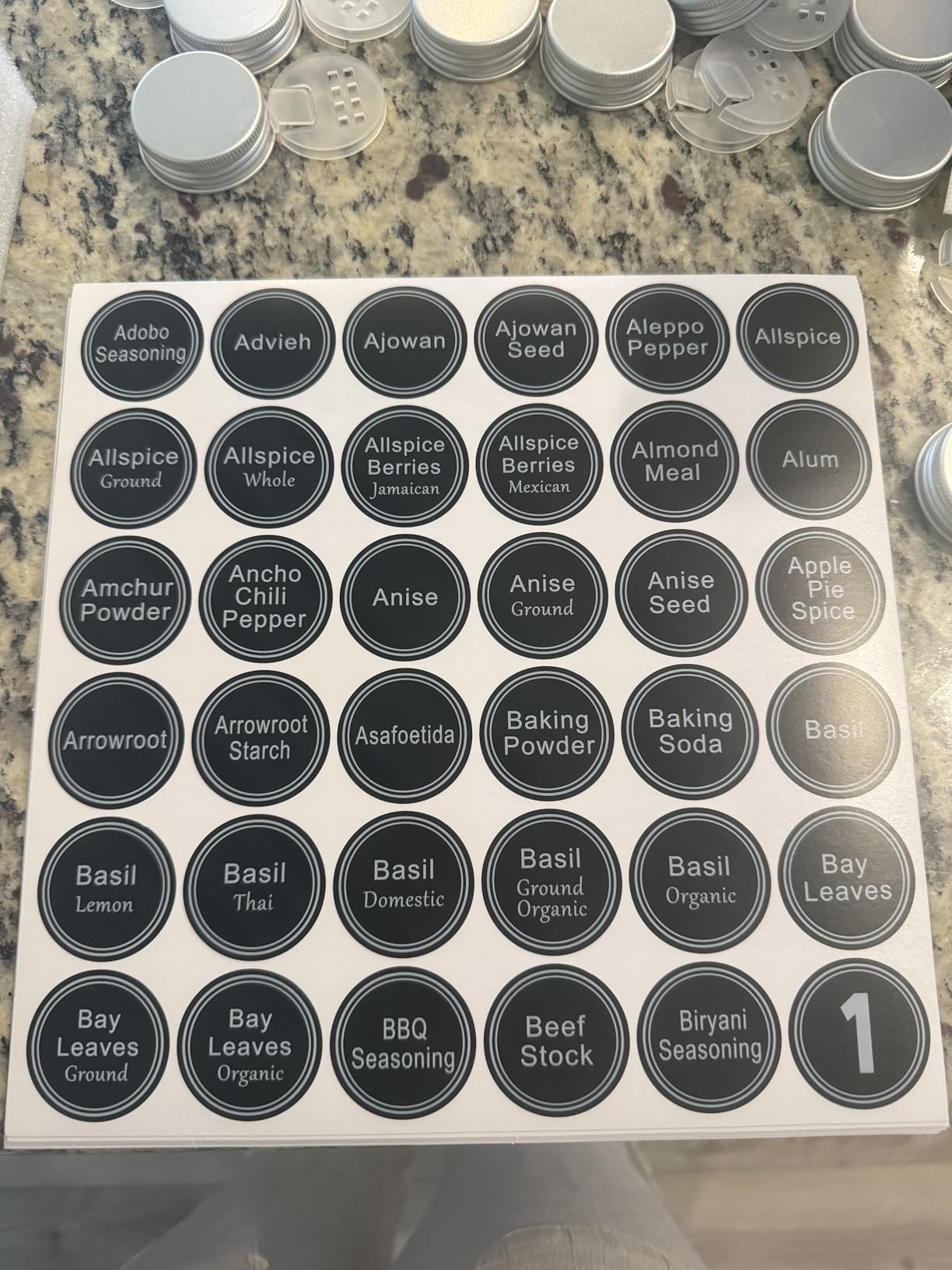 SWOMMOLY Spice Rack Organizer with 36 Empty Square Spice Jars, 396 Spice Labels with Chalk Marker and Funnel Complete Set, for Countertop, Cabinet or Wall Mount, Black customer photo 1