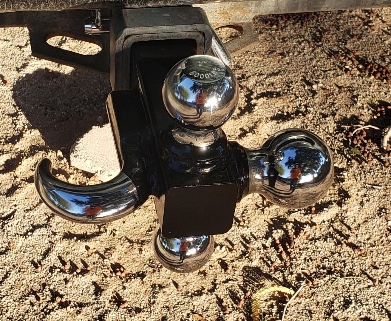 ORCISH Trailer Hitch Tri-Ball Mount with Tow Hook & Pin, Chrome Trailer Ball Sizes 1-7/8