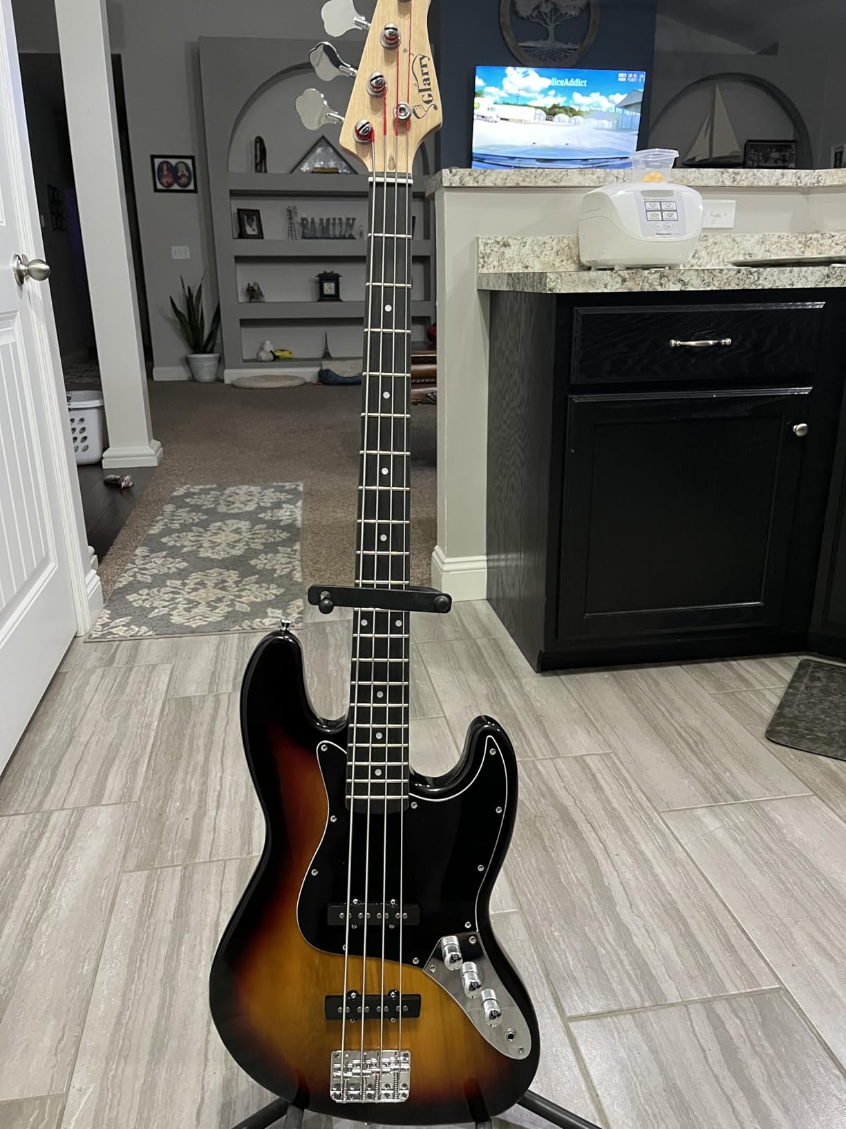 GLARRY 4 String GJazz Electric Bass Guitar Full Size Right Handed with Guitar Bag, Amp Cord and Beginner Kits customer photo 2