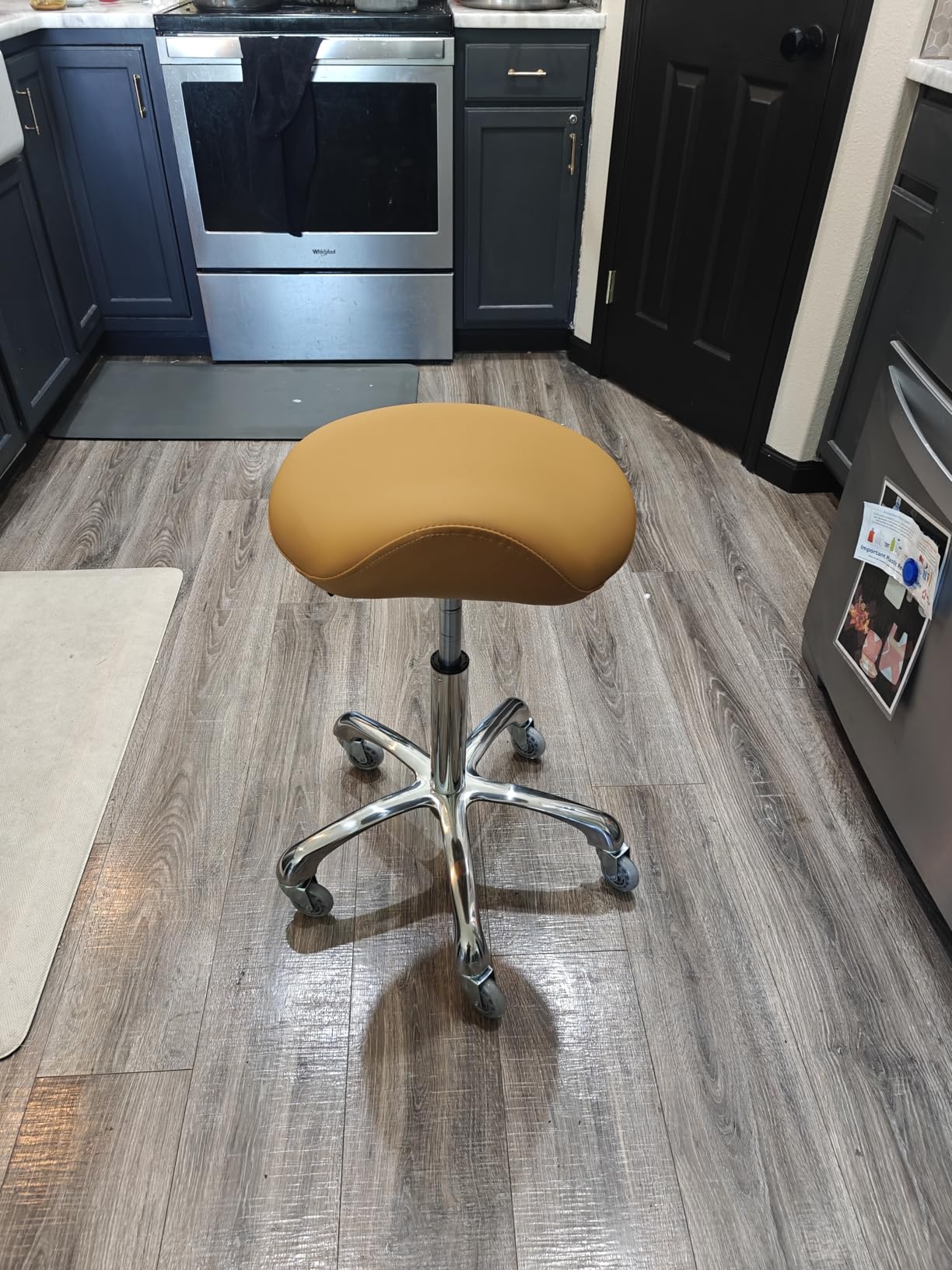 Professional Saddle Stool with Wheels Ergonomic Swivel Height Adjustable for Clinic Dentist Beauty Salon Tattoo Office customer photo 1