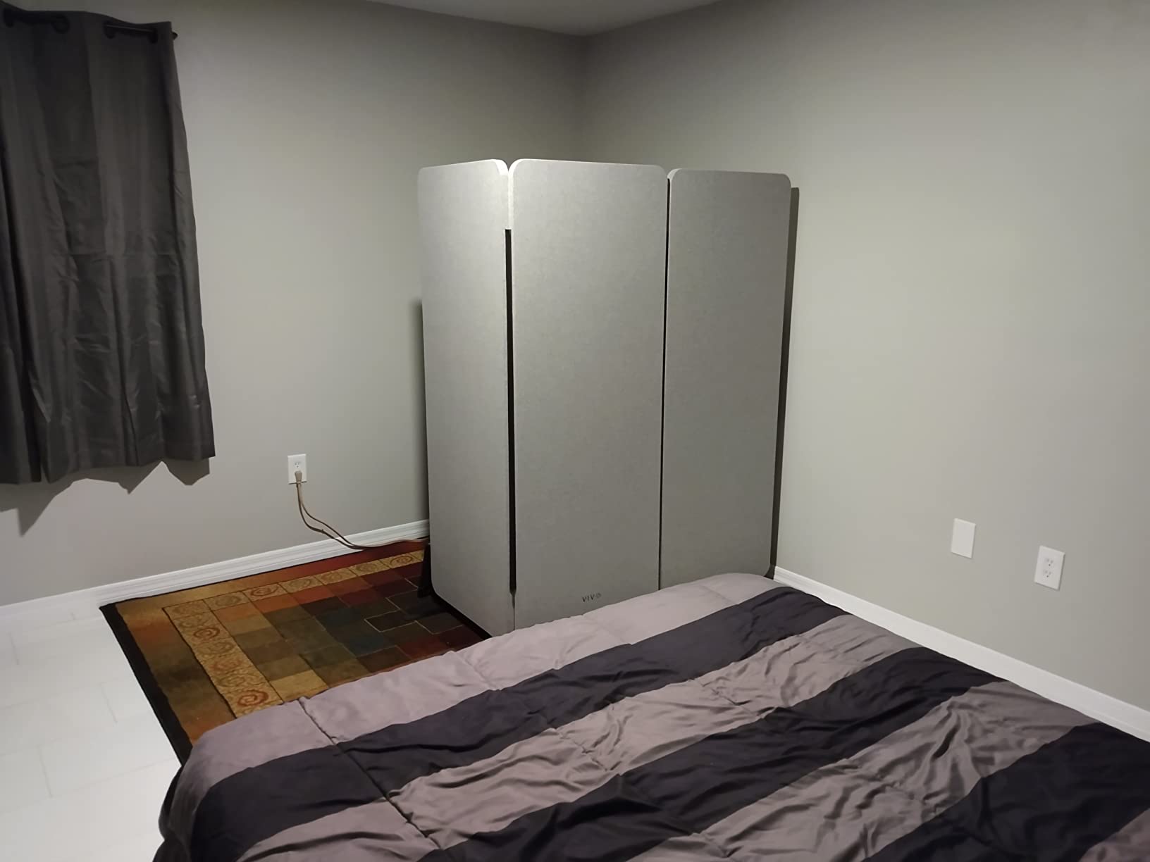 VIVO Freestanding 72 x 66 inch Privacy Panel, Cubicle Divider, Acoustic Wall Partition, x3 24 inch Panels, Gray customer photo 1