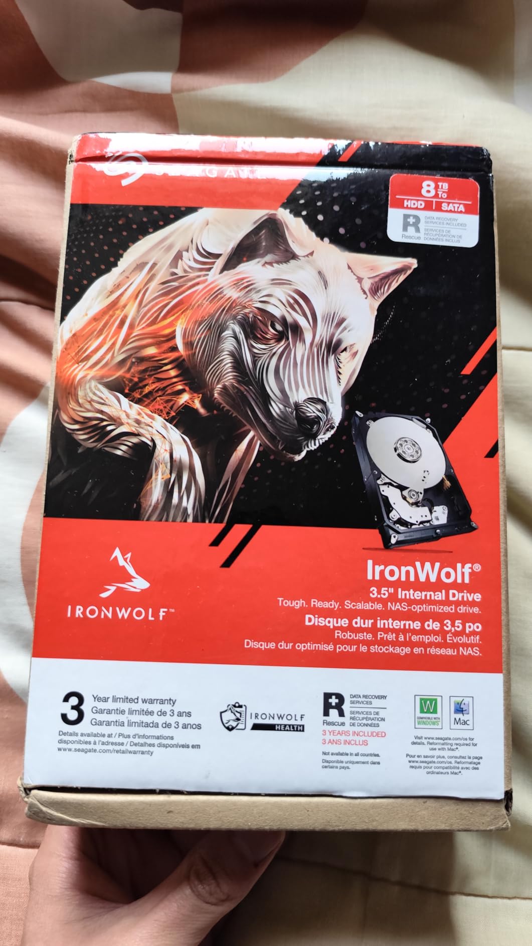 Seagate IronWolf 8TB NAS Internal Hard Drive HDD - 3.5 Inch SATA 6Gb/s 7200 RPM 256MB Cache for RAID Network Attached Storage - Frustration Free Packaging (ST8000VNZ04/N004) customer photo 1