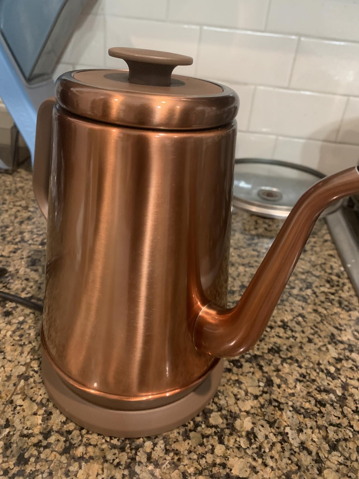 DmofwHi 1000W Gooseneck Electric Kettle (1.0L), 100% Stainless Steel BPA Free Tea Kettle with Auto Shut-Off Protection, Pour Over Coffee Kettle - Copper customer photo 2
