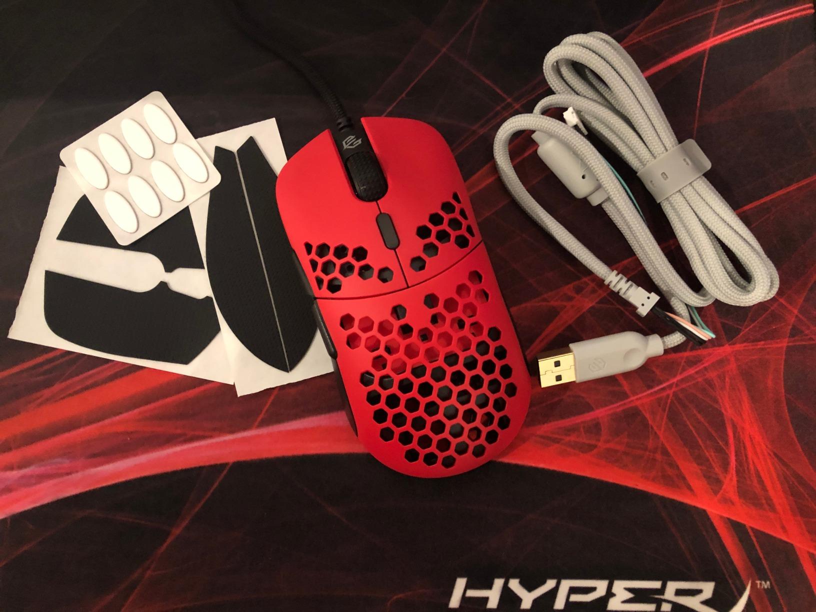 G-Wolves Hati HTM/HT-M Medium 56g Ultra Lightweight Honeycomb Wired Gaming Mouse, PixArt 3389 Sensor 16000 DPI, 6 Programmable Buttons, Low Latency, for PC/Mac (Faze Red) customer photo 2