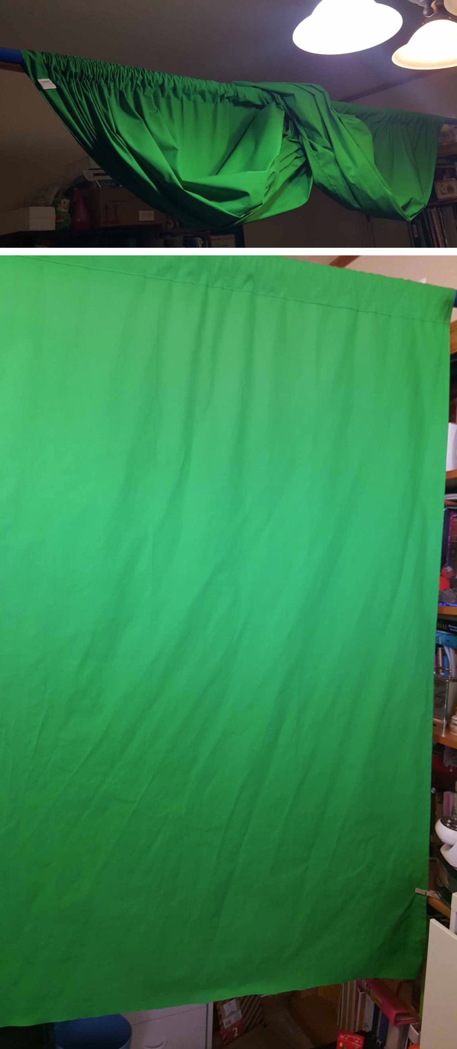EMART Green Screen Backdrop, 10 x 20 Ft Photography Greenscreen Background Sheet Fabric Kit for YouTube Video Streaming Zoom, Small Photo Chromakey Muslin Cloth Curtain with 4 Clip customer photo 1