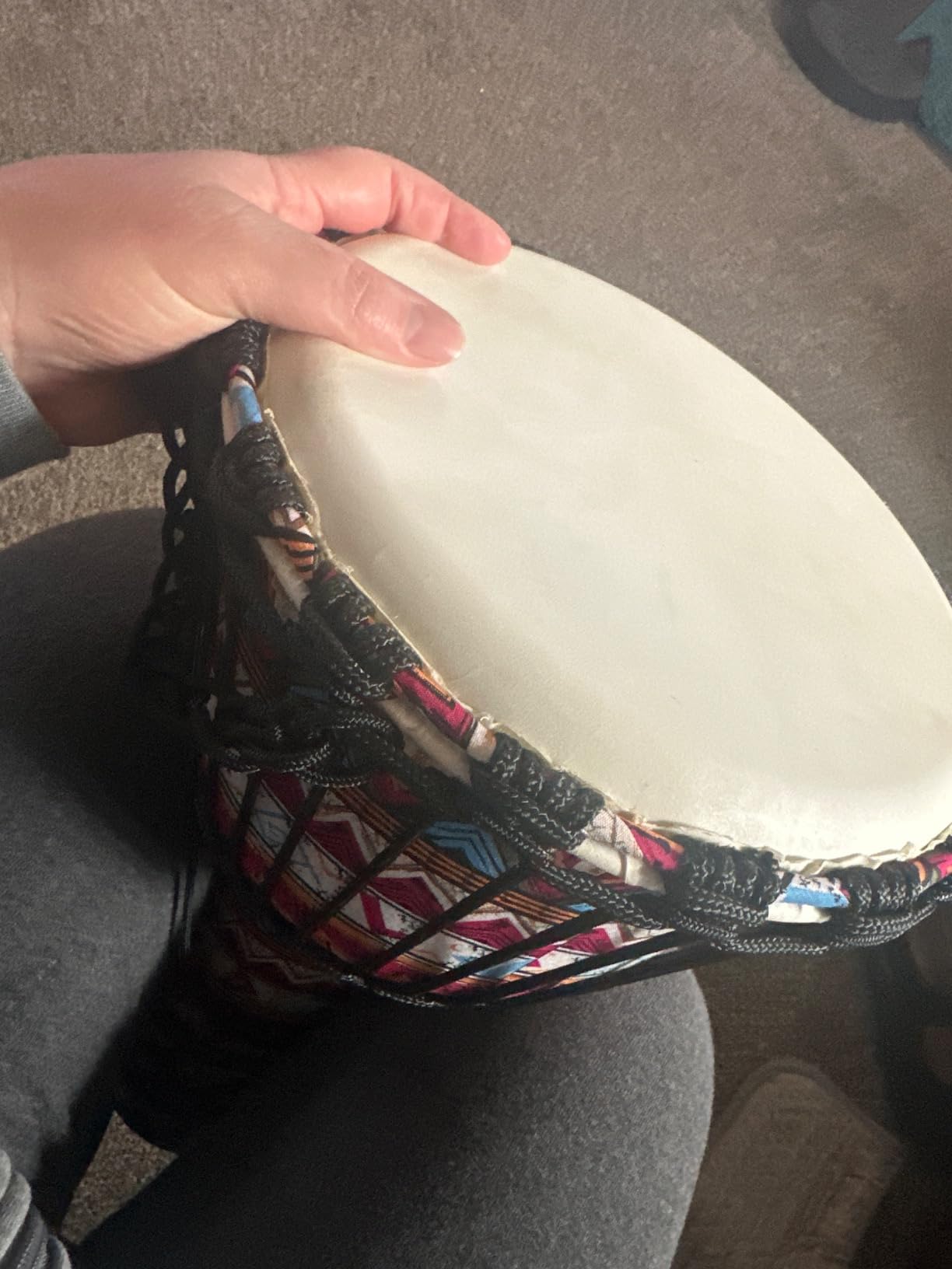 Djembe Drum, AKLOT African Drum Hand-Painted 10'' x 20'' Mahogany Goatskin Drumhead for Starter Beginners Adult for Over 8 Years Old customer photo 2