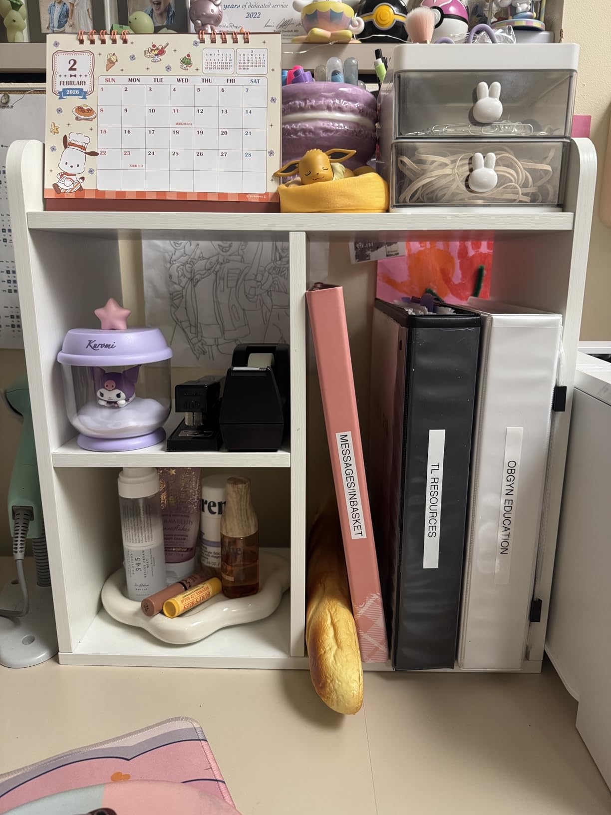 PAG Desktop Shelf Freestanding Wooden Small Bookshelf Desk Supplies Organizers and Accessories Storage Display Rack Office Dorm Decor for Women, Antique Brown customer photo 1