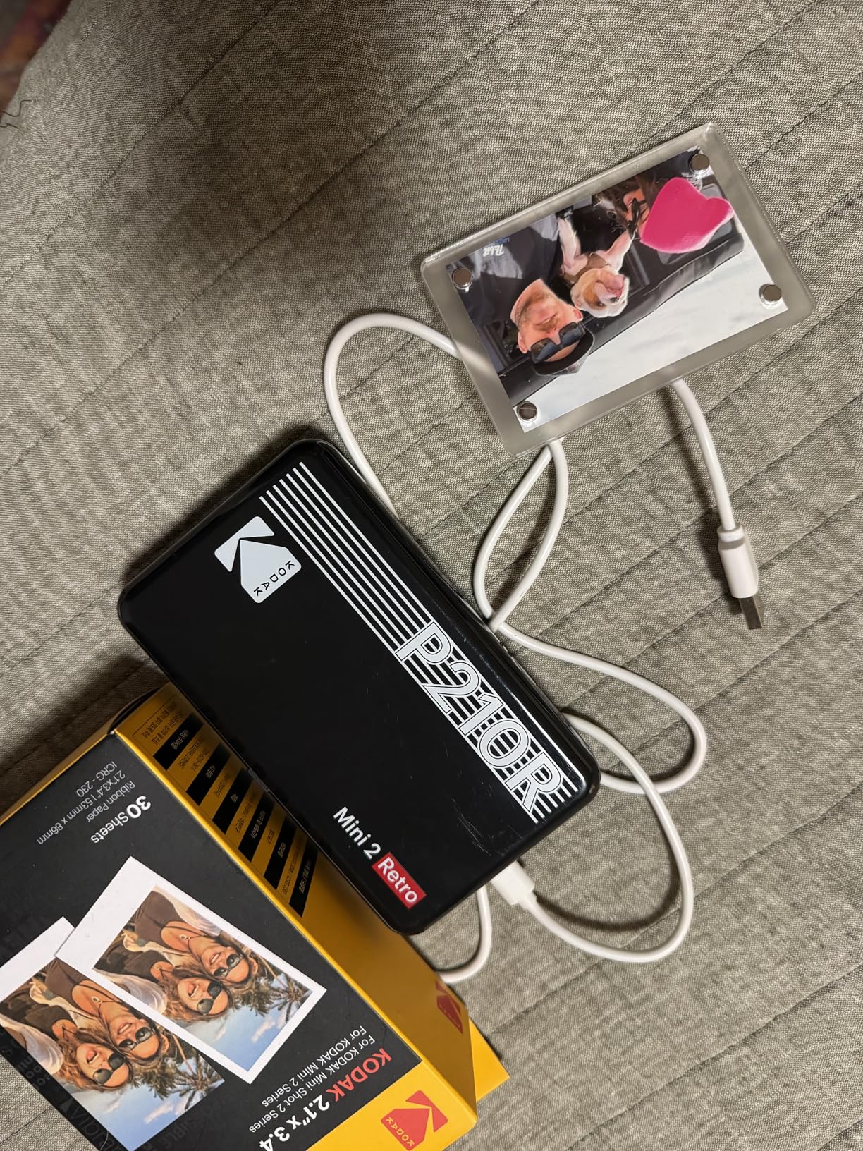 KODAK Mini 2 Retro 2x3 Portable Photo Printer - 38 Sheets - Bluetooth Smartphone Printer for iPhone & Android - Instant Color Prints - 4PASS Dye Sublimation - White customer photo 2