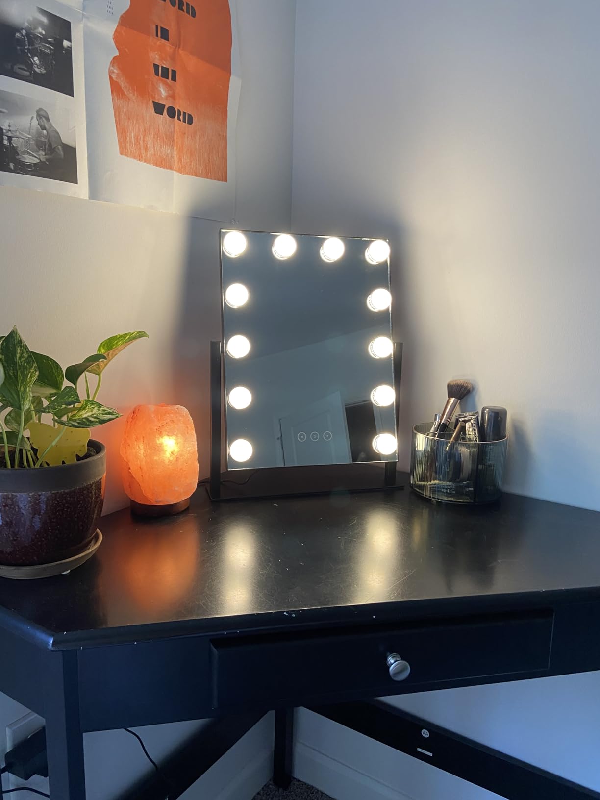 Vanity Mirror with Lights, Makeup Mirror with Lights,3 Color Lighting Modes Detachable 10X Magnification Mirror Touch Control,360°Rotation, White. customer photo 1