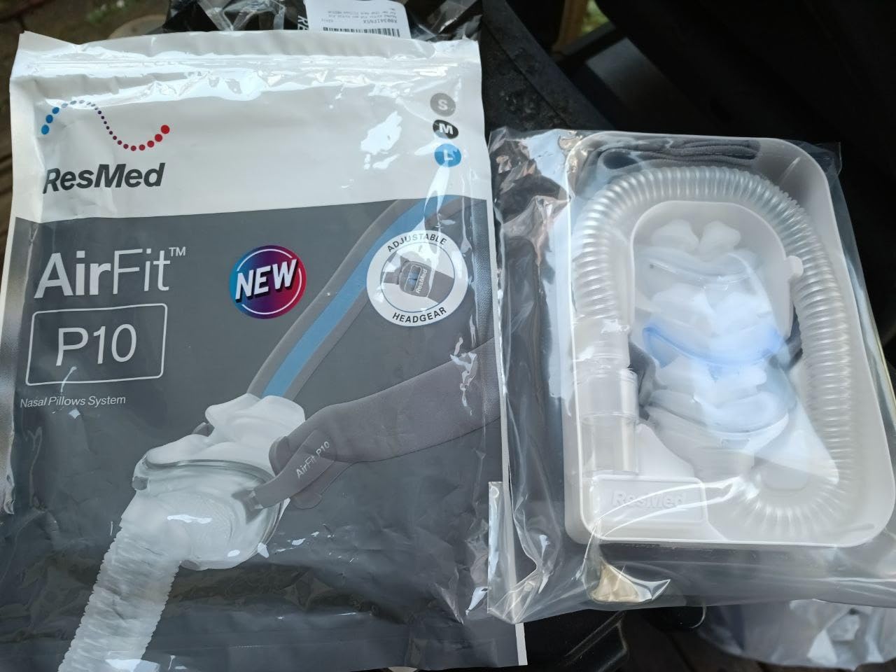 Resmed AirFit P10 Frame System - Replacement CPAP Frame System with Nasal Pillows Cushion - Headgear Not Included - Large customer photo 2