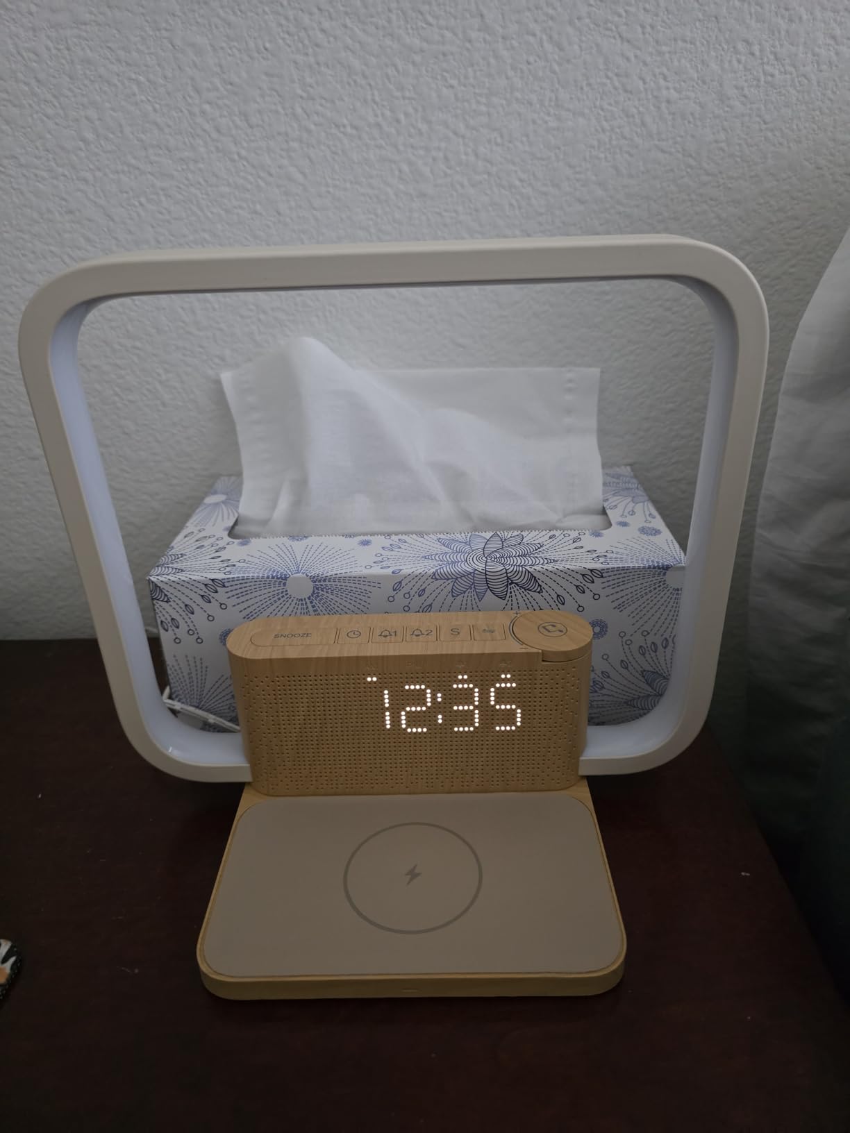 Desk Lamp with Alarm Clock Qi Wireless Charger, Touch Lamp for bedroom 3 Light Hues, Bedside Lamp 10W Max Wireless Charging Table Lamp LED Eye-Caring Reading Nightstand Light for Living Room customer photo 1
